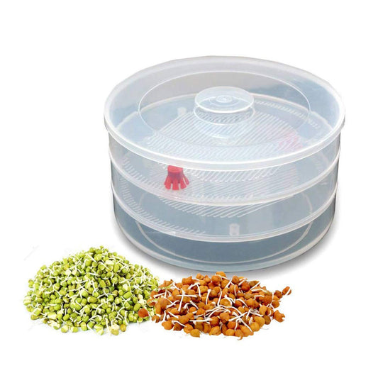 Miracle Plastic Healthy Hygienic Sprout Maker with 3 Compartments for Home, Kitchen (1 Pc)