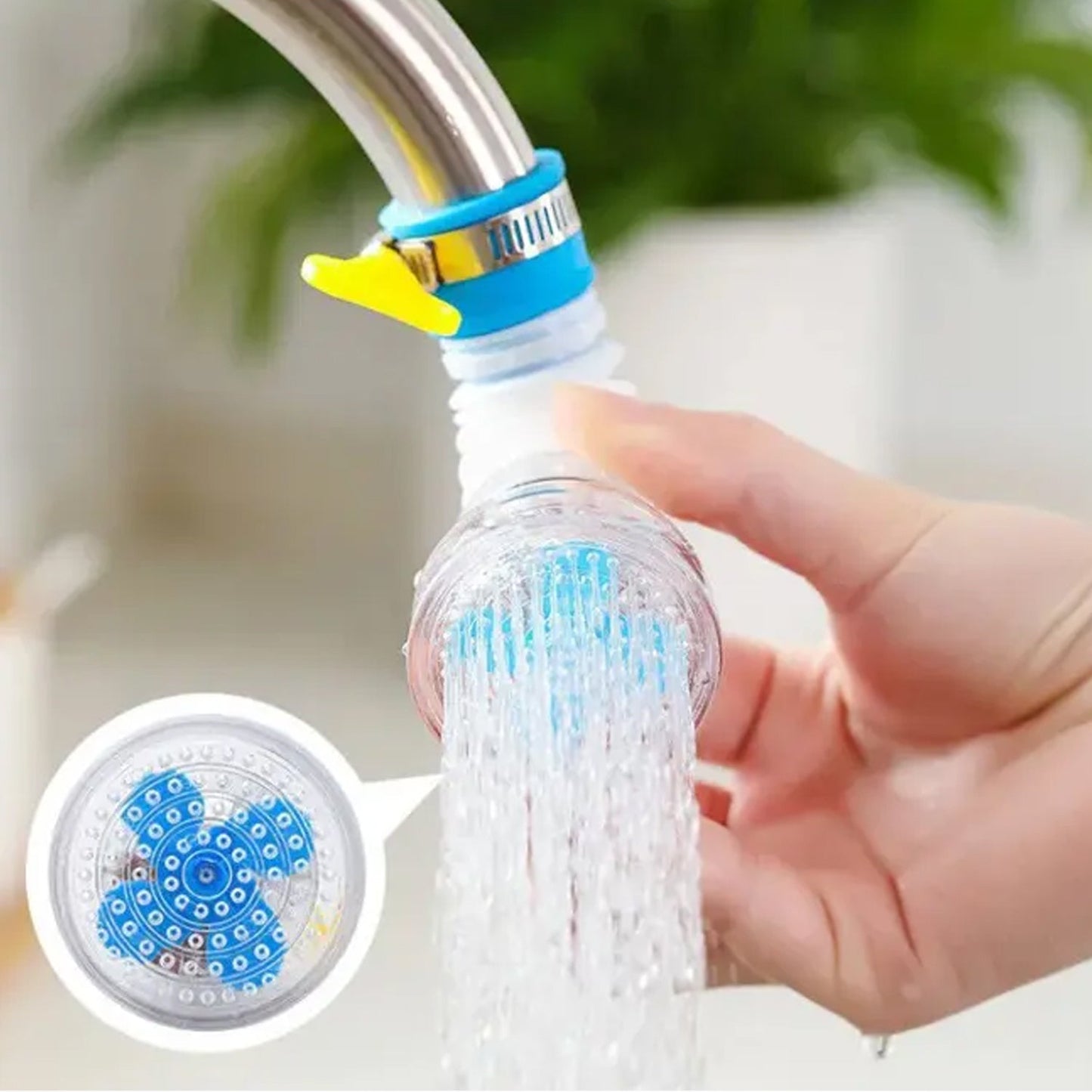 360° Adjustable Rotating Water Saving Nozzle Shower Head Faucet Multiple Types of Output Water Valve Splash Regulator Filter Kitchen Tap Accessories, Bathroom Use (1 Pc)