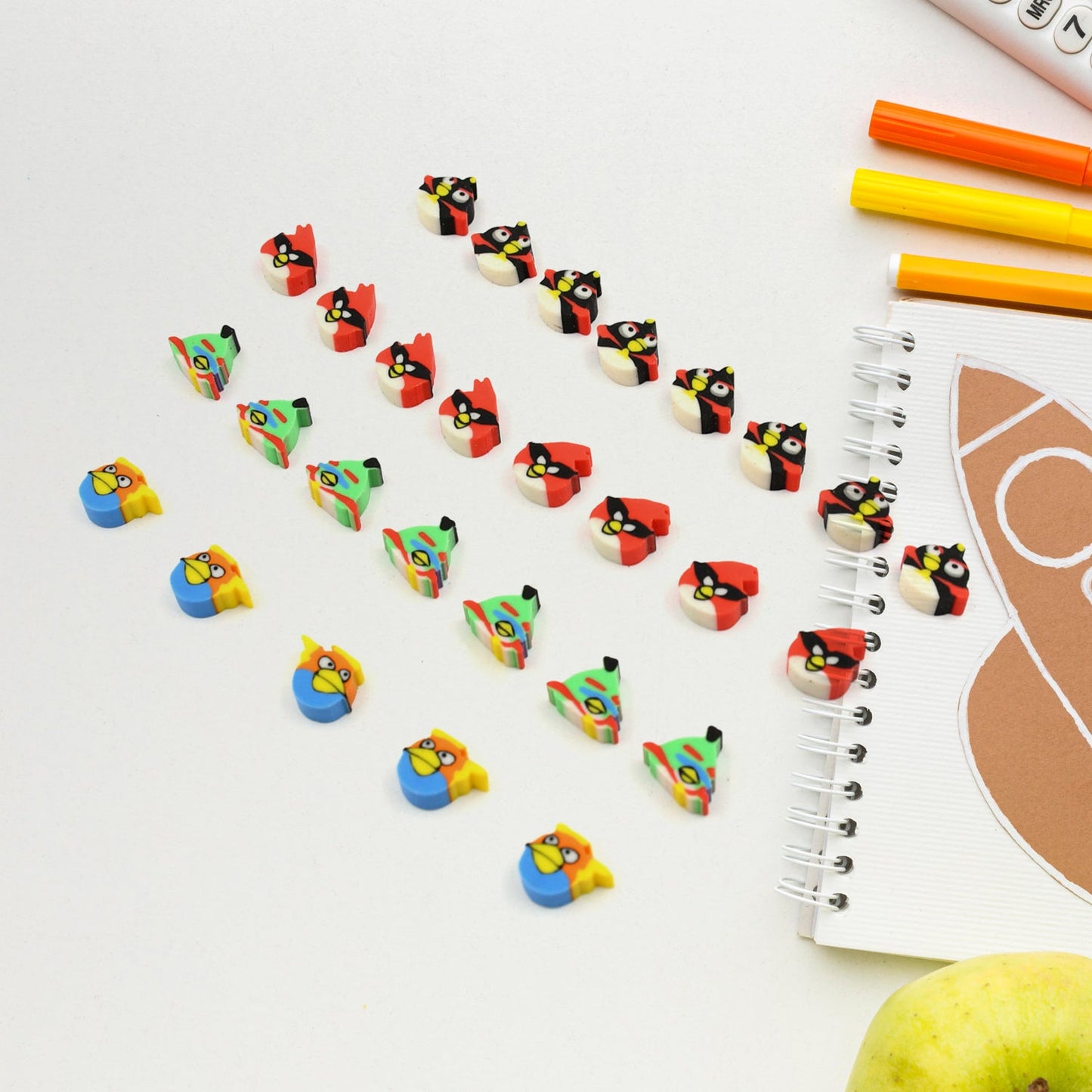 Fancy & Stylish Colorful Erasers, Mini Eraser Creative Cute Novelty Eraser for Children Different Designs Eraser Set for Return Gift, Birthday Party, School Prize (28 Pcs In 1 Packet)