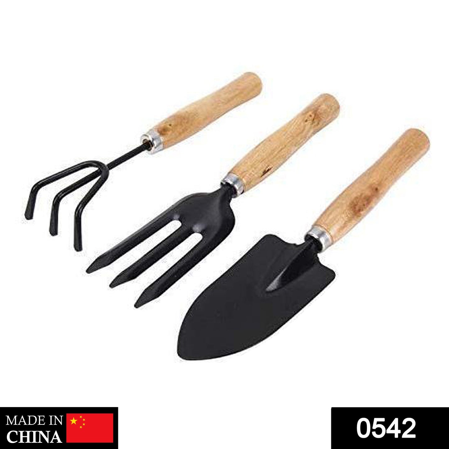 0542 Gardening Tools - Hand Cultivator, Small Trowel, Garden Fork (Set of 3) - Jaatara0542 Gardening Tools - Hand Cultivator, Small Trowel, Garden Fork (Set of 3)JaataraJaataraJaatara