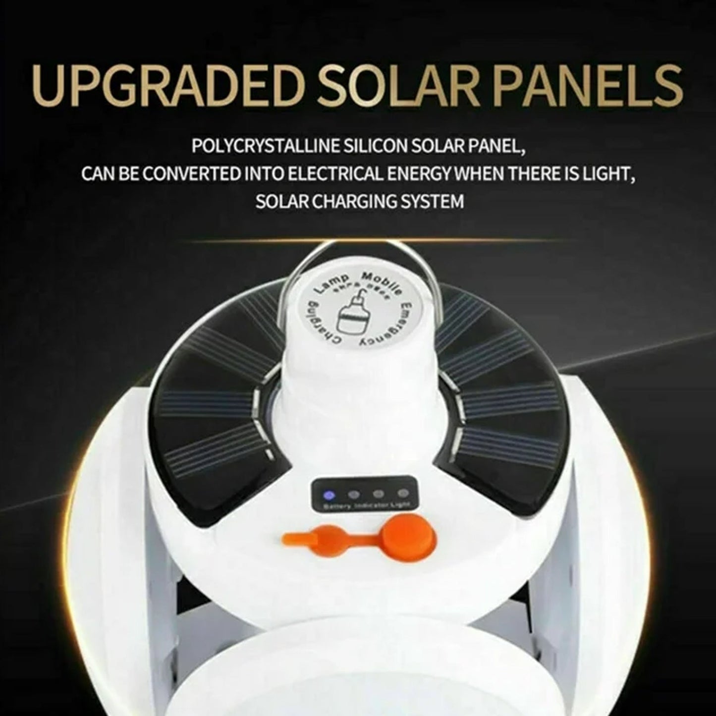 12590 Solar Multi-Functional Emergency LED Light Bulb with USB Charging, LED camping lamp, camping lamp, USB rechargeable, 5 brightness light modes, foldable camping light, SOS IP65 waterproof camping light, blackout emergency equipment, camping gadgets