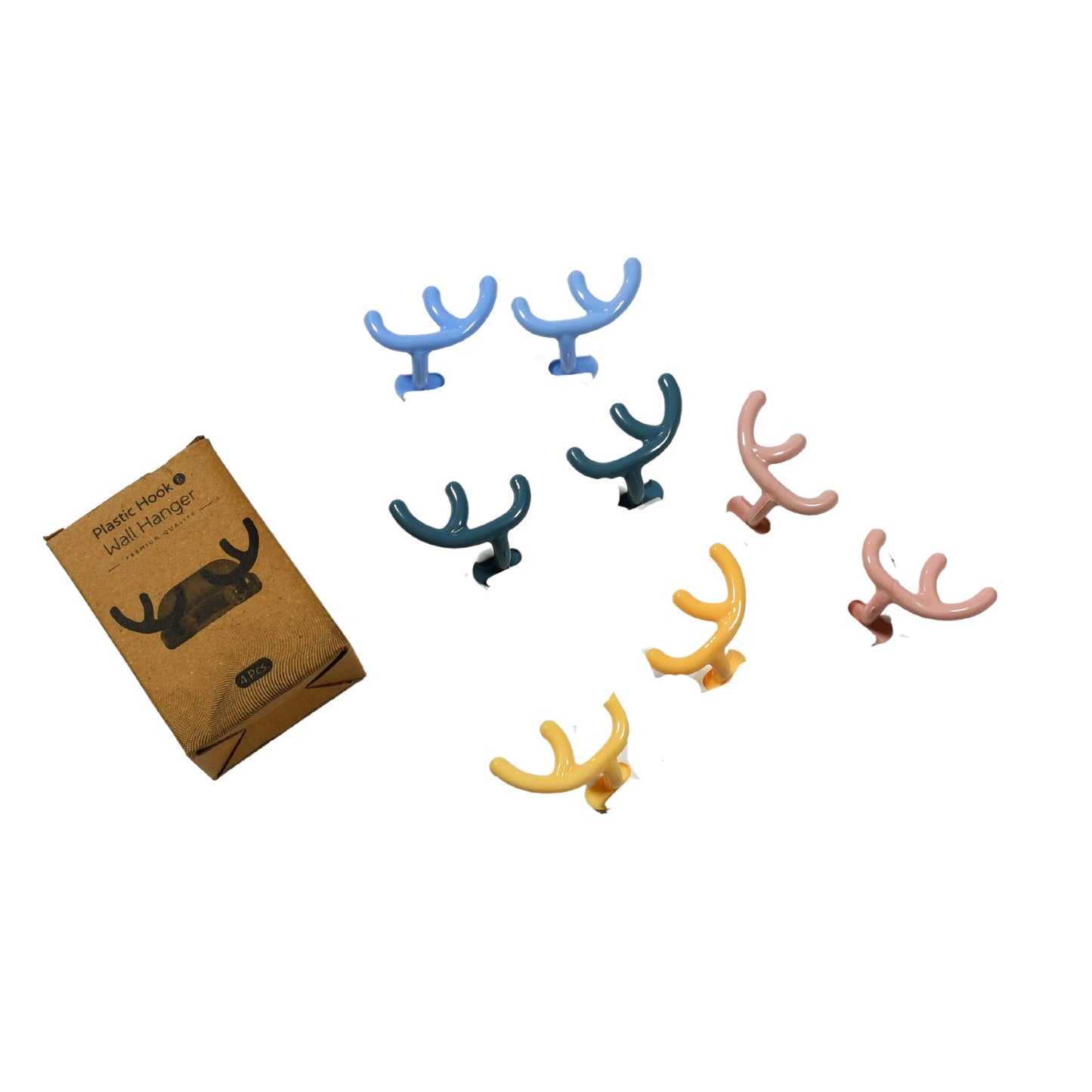 4725 Plastic Wall Hanger Hook Wall Adhesive Hook Premium Quality Wall Hook (Pack Of 4pc) 