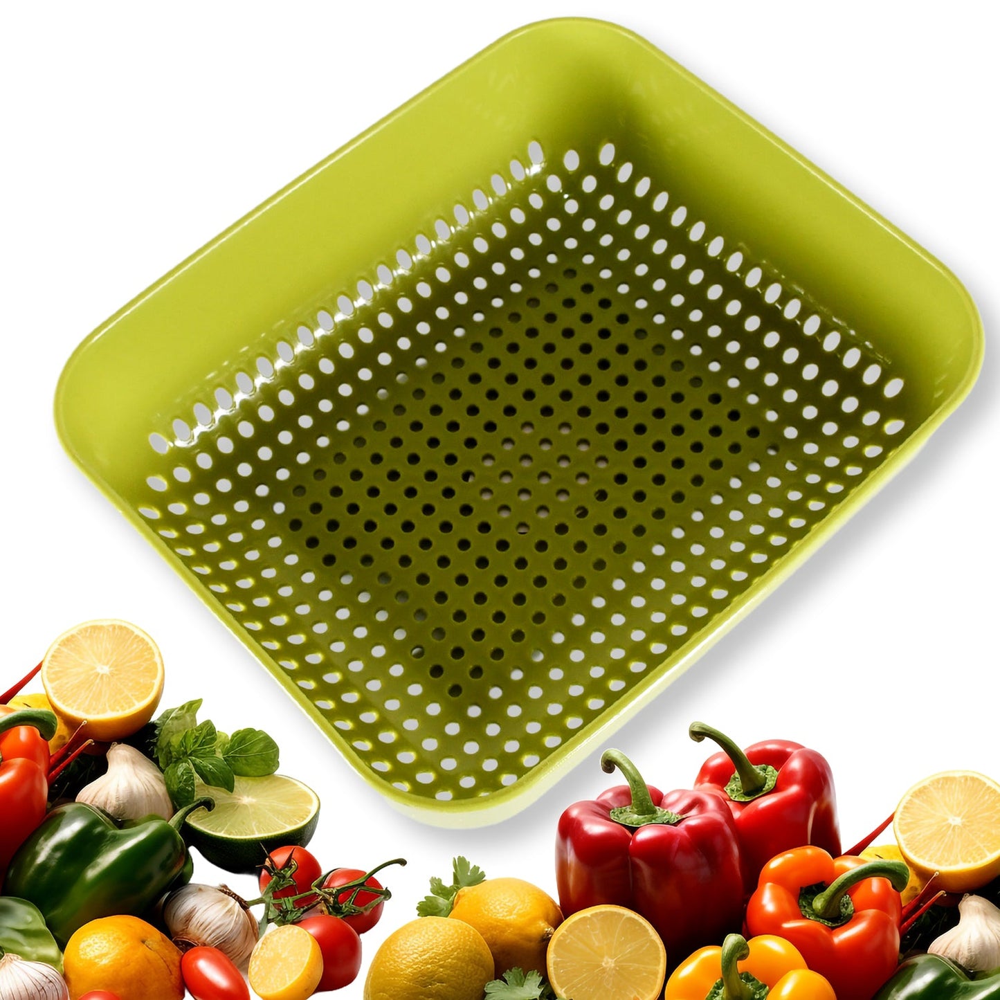 Multipurpose Small Plastic Kitchen Basket, Vegetables and Fruits Washing, Basket (20x17 Cm)