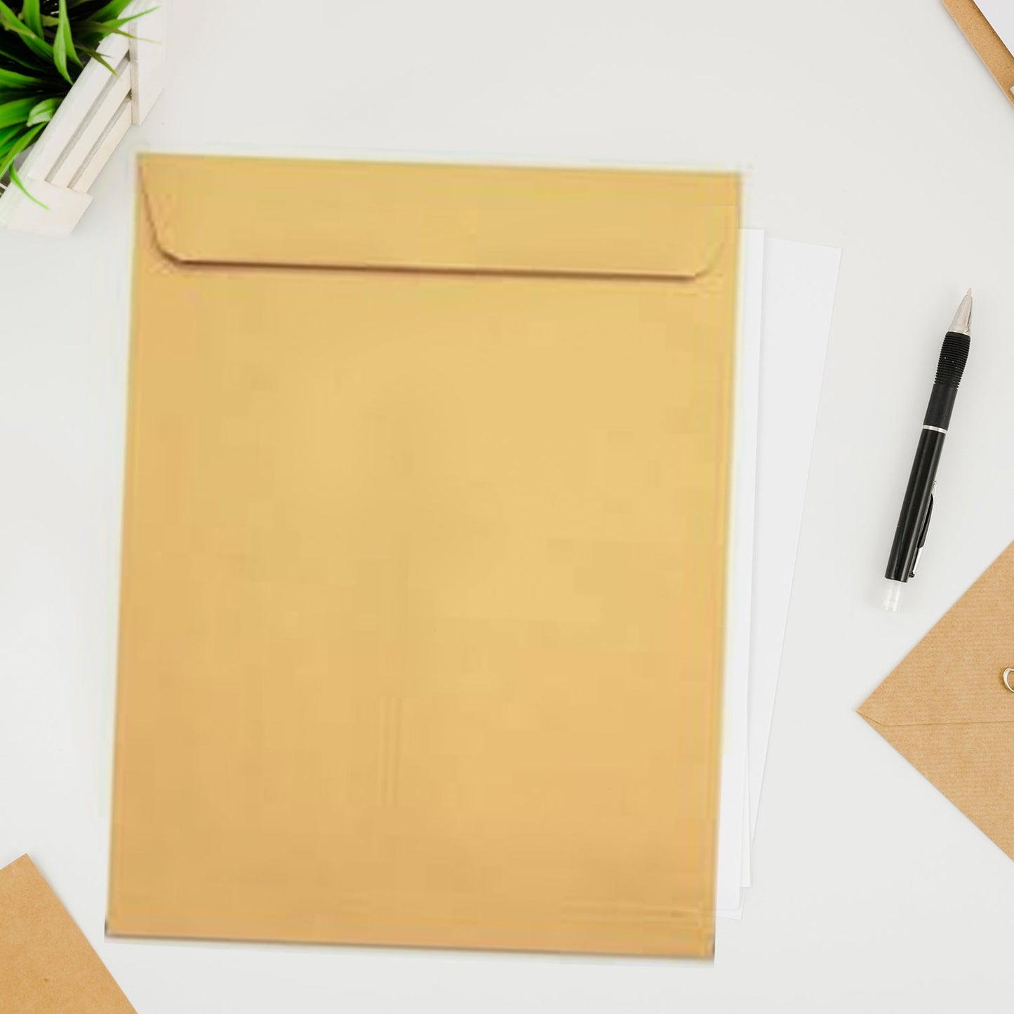 Kraft Envelopes, 16 x 14.5 Inch, Brown Envelopes, Envelopes, Card Envelopes, Kraft Paper Envelopes, Invitation Envelopes, Postcard Envelopes, Quick Self Seal, Stationery For General, Office (1 Pc )