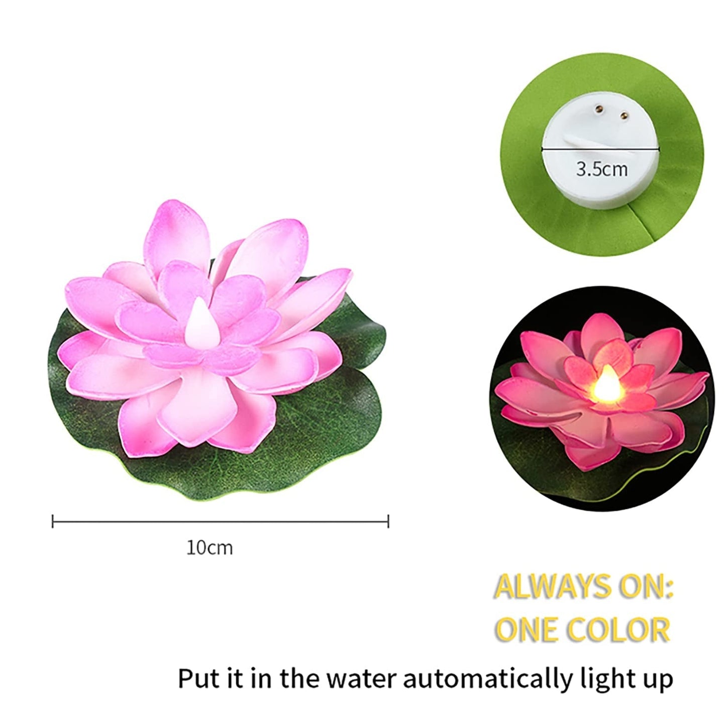 6556a WATER FLOATING SMOKELESS CANDLES & LOTUS FLOWERS SENSOR LED TEALIGHT FOR OUTDOOR AND INDOOR DECORATION - PACK OF 2 CANDLE (PACK OF 2)