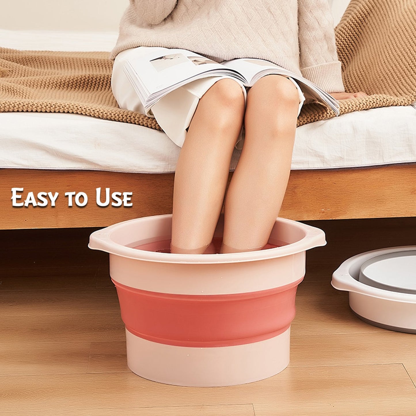 2786 Multi-Purpose Portable Collapsible Folding Tub, with Hanging Hole & Save Storage Space, Also use for Foot Spa. 