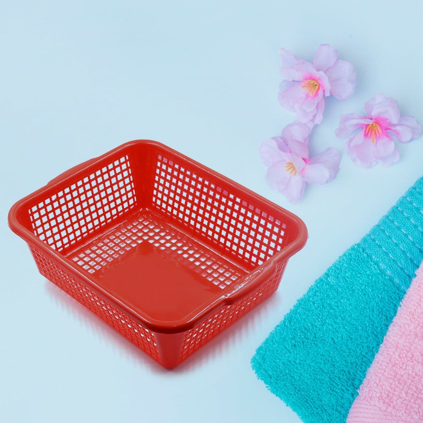 Multipurpose Drain Basket Shelves Fruit and Vegetable Washing Basket Rectangular Plastic Kitchen Sink Water Filter Basket (1Pc)