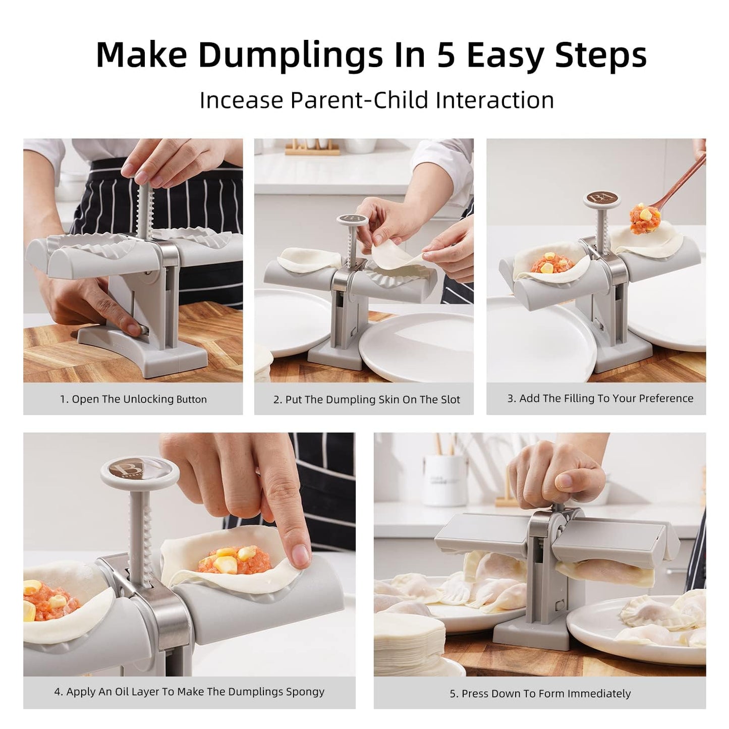 Dumpling Maker Mold,Double Head Dumpling Mold Wrap Two At A One Time,Household Dumpling Maker Mould, Easy-Tool for Making Dumplings ,Dumpling Press Mold Kitchen Accessories