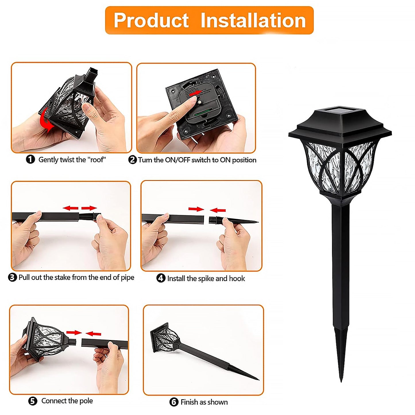 Solar Garden Lights LED Outdoor Stake Spotlight Fixture for Garden Light (Pack of 2pc )