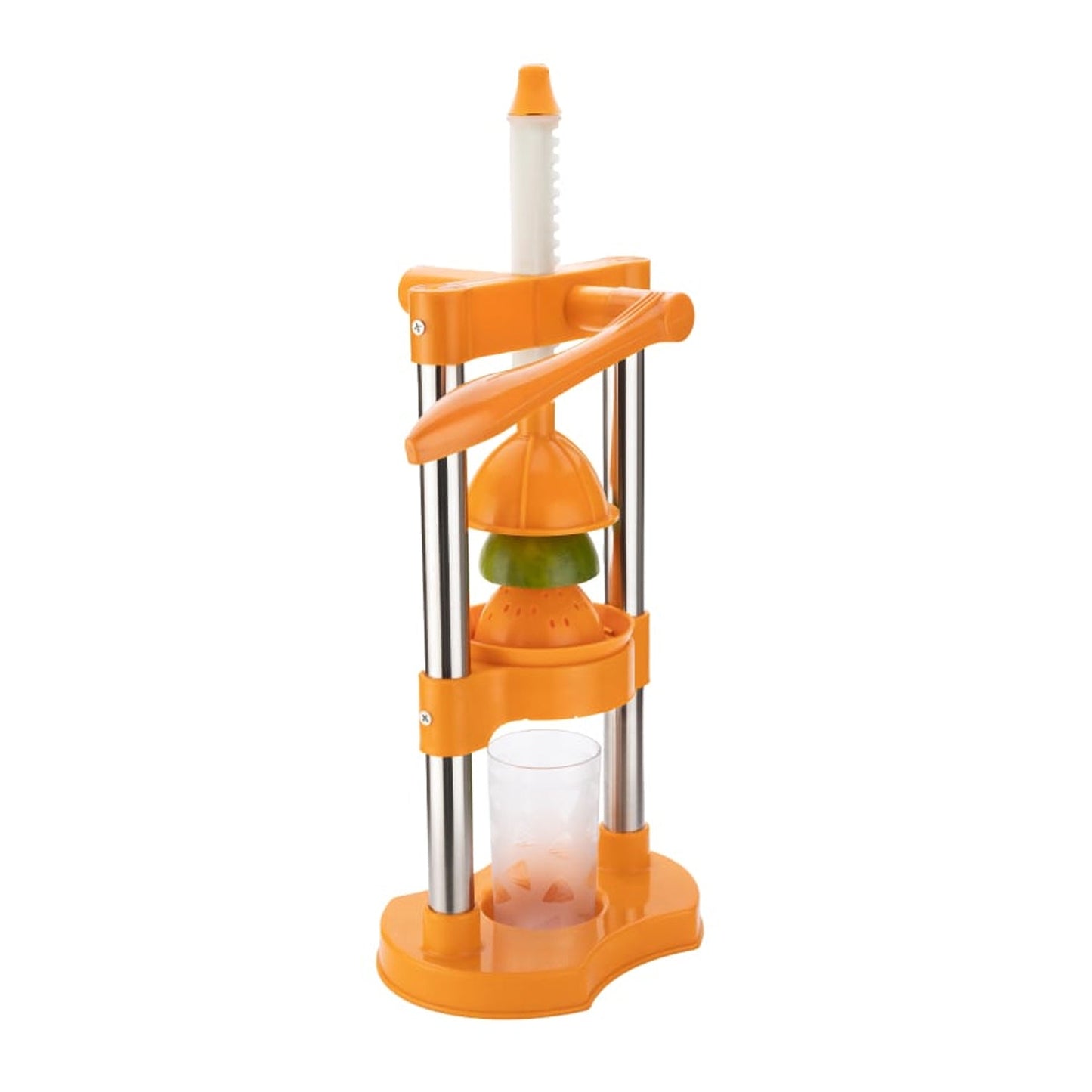 7128 Hand Pressure Juicer With Glass Manual Cold Press Juice Machine  Instant Make Juice Squeezer, Fruits Juicer, Juice Maker, Orange Juice Extractor For Fruits & Vegetables, Orange 