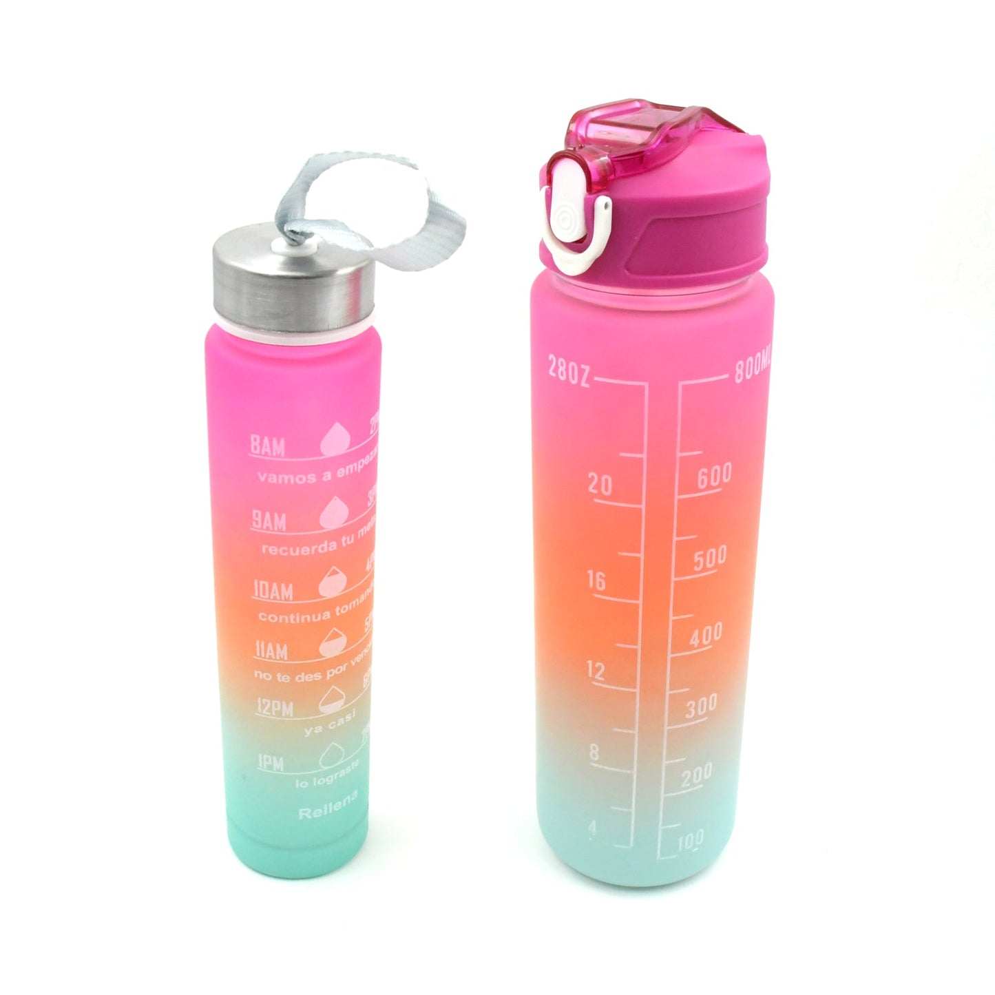 Plastic Water Bottle 2 pc Different Size Bottle High Quality Water Bottle Plastic Water Bottle BPA-Free & Leak-Proof!  Cartoon Printed Design for Kids' School, For Fridge, Office, Sports, School, Gym, Yoga (2 Pc Set)