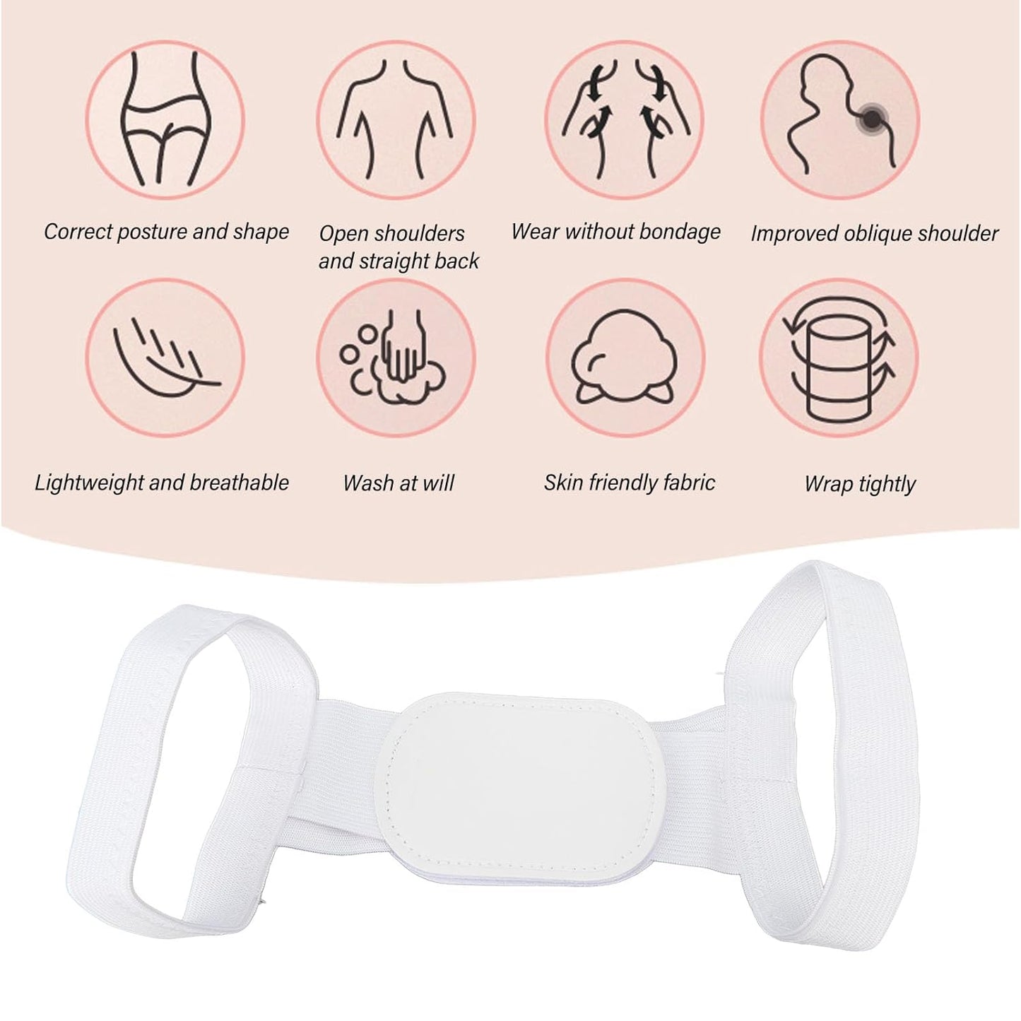 6628 Back and Shoulder Posture Corrector for Adult and Child Corset, Back Support Band, Corrective Orthosis, Posture Correction Health Back Brace Shoulder Support Back Support Belt