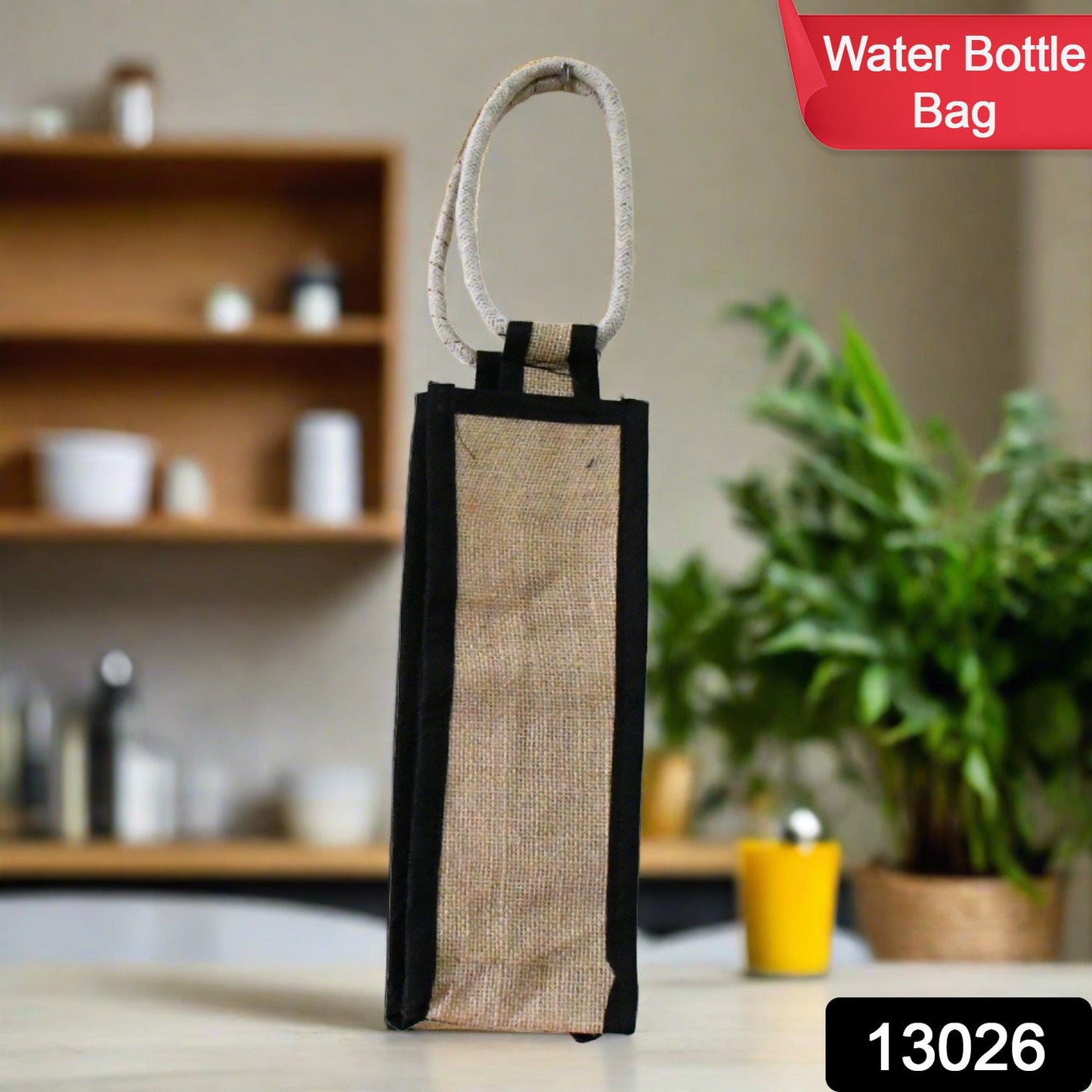 Jute Water Bottle Bag, Wine Bottle Gift Bag / Bottle Carry Bag / Water Bottle Cover Reusable and Eco-friendly And Handle for men & women for Office, Gift Bag  (1 Pc)