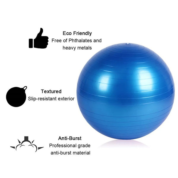 1592 Anti-Burst Exercise Heavy Duty Gym Ball (Multicolour) (75Cm) 