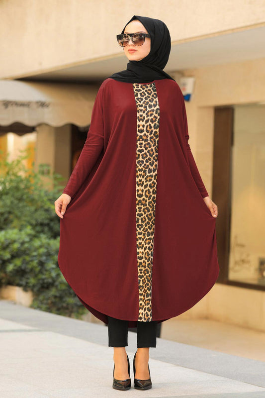 Maroon Organic Jersey Stylish Abaya For Women