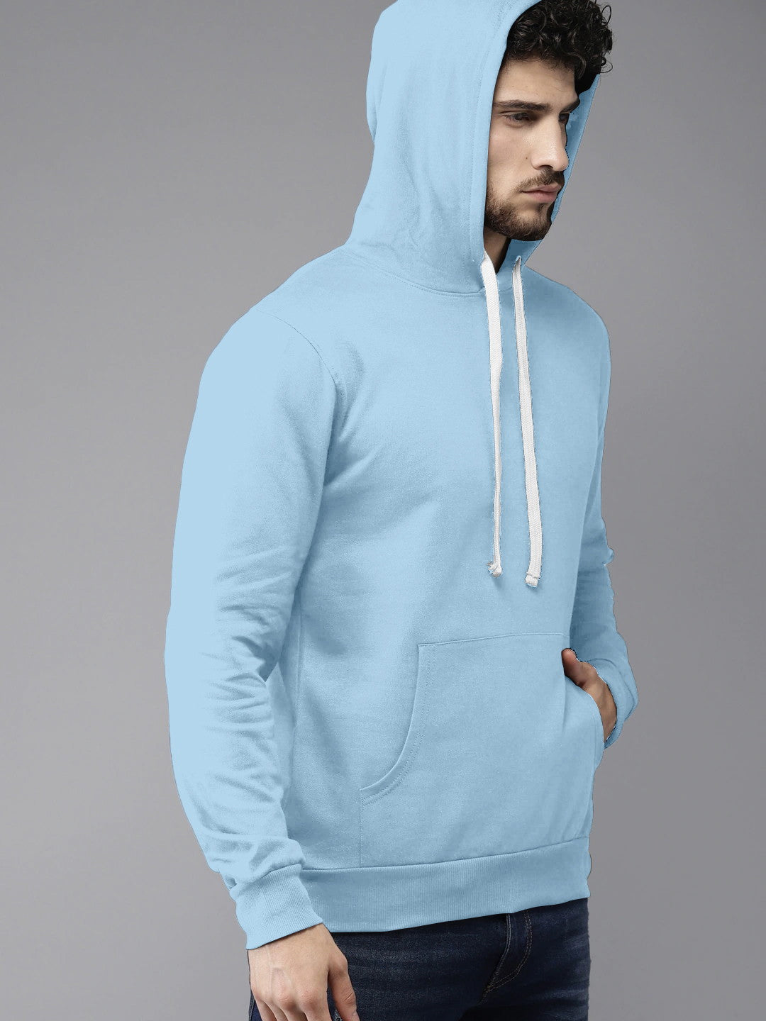 Cyan Colour High Quality Premium Hoodie For Men