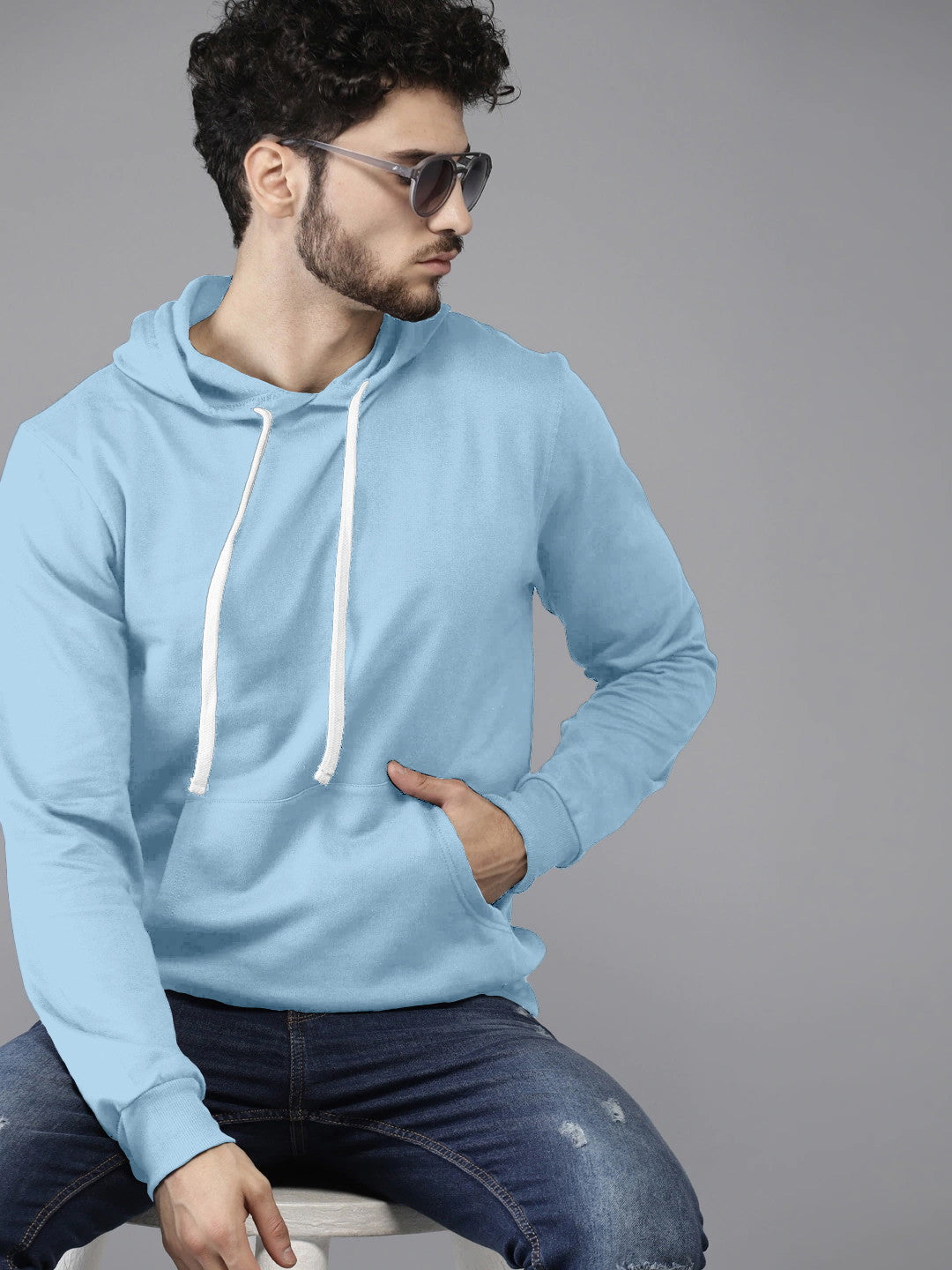 Cyan Colour High Quality Premium Hoodie For Men