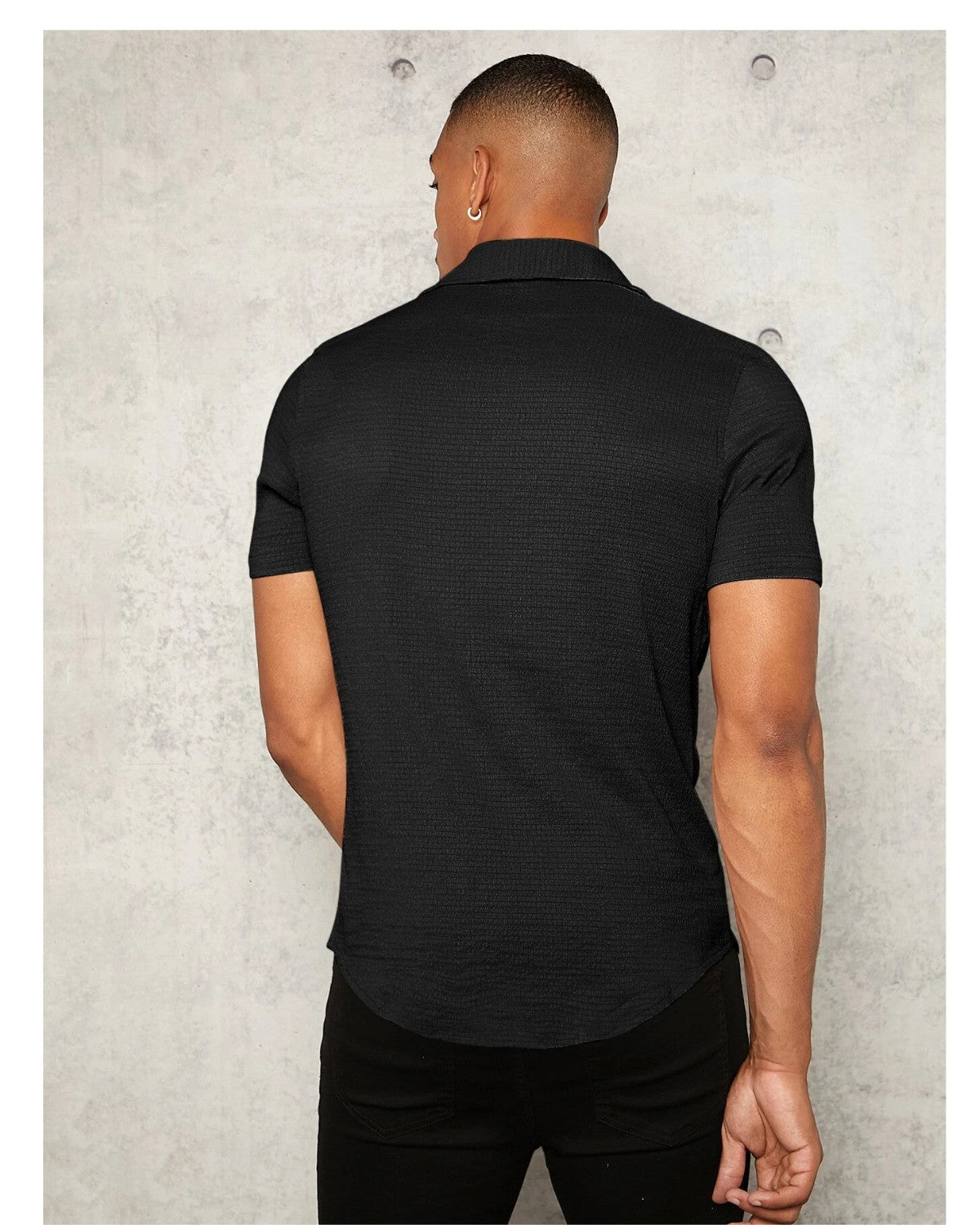 Black Colour Imported Casual Wear Short Sleeve Shirt For Men's