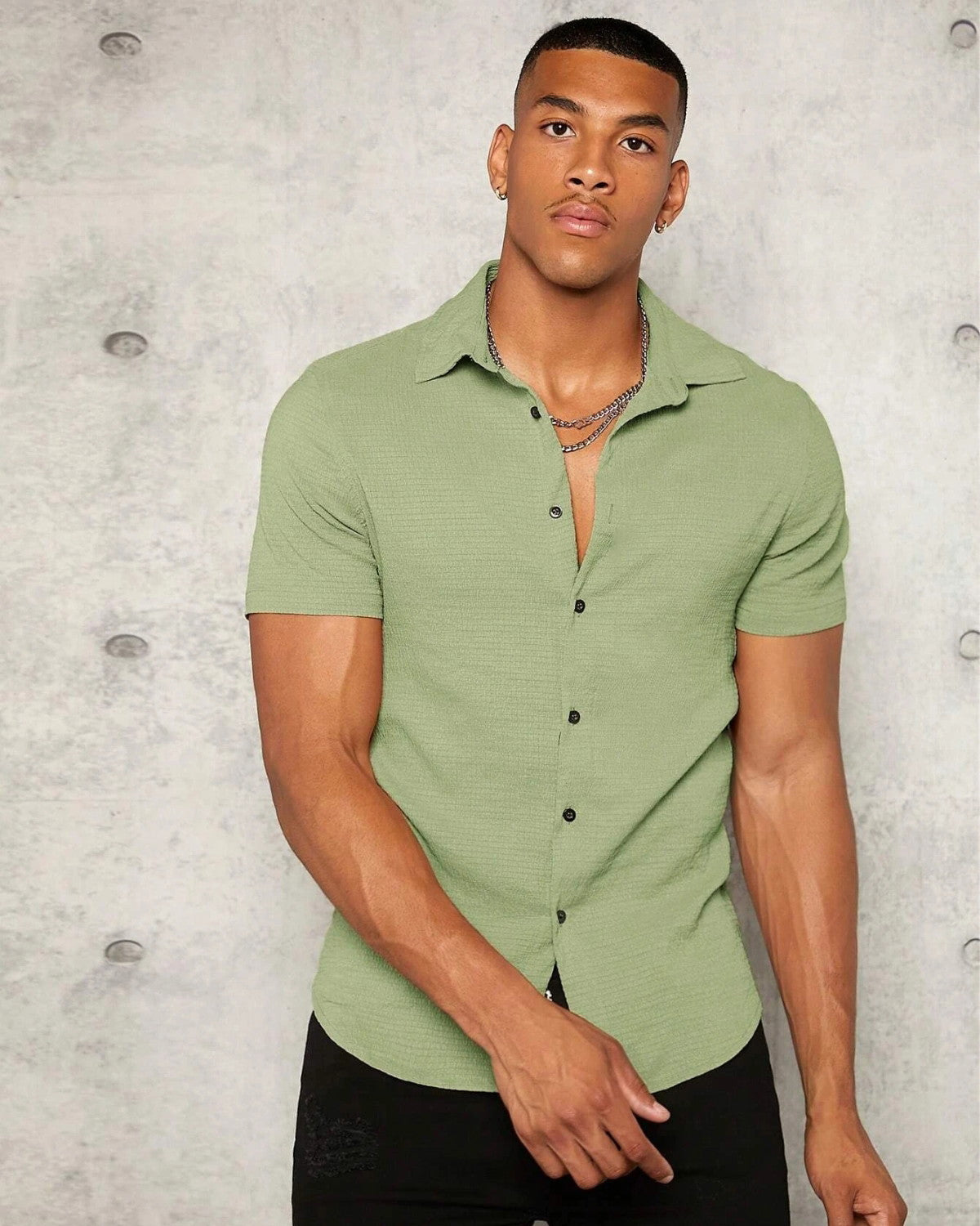 Pista Colour Imported Casual Wear Short Sleeve Shirt For Men's