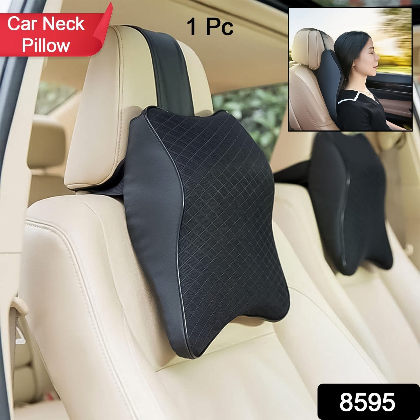 Car Neck Pillow Car Neck Headrest Pillow Memory Foam Car Accessories Cushion Car Seat Head Support Neck Protector Car Seat Neck Pillow, for Driving (1 Pc)