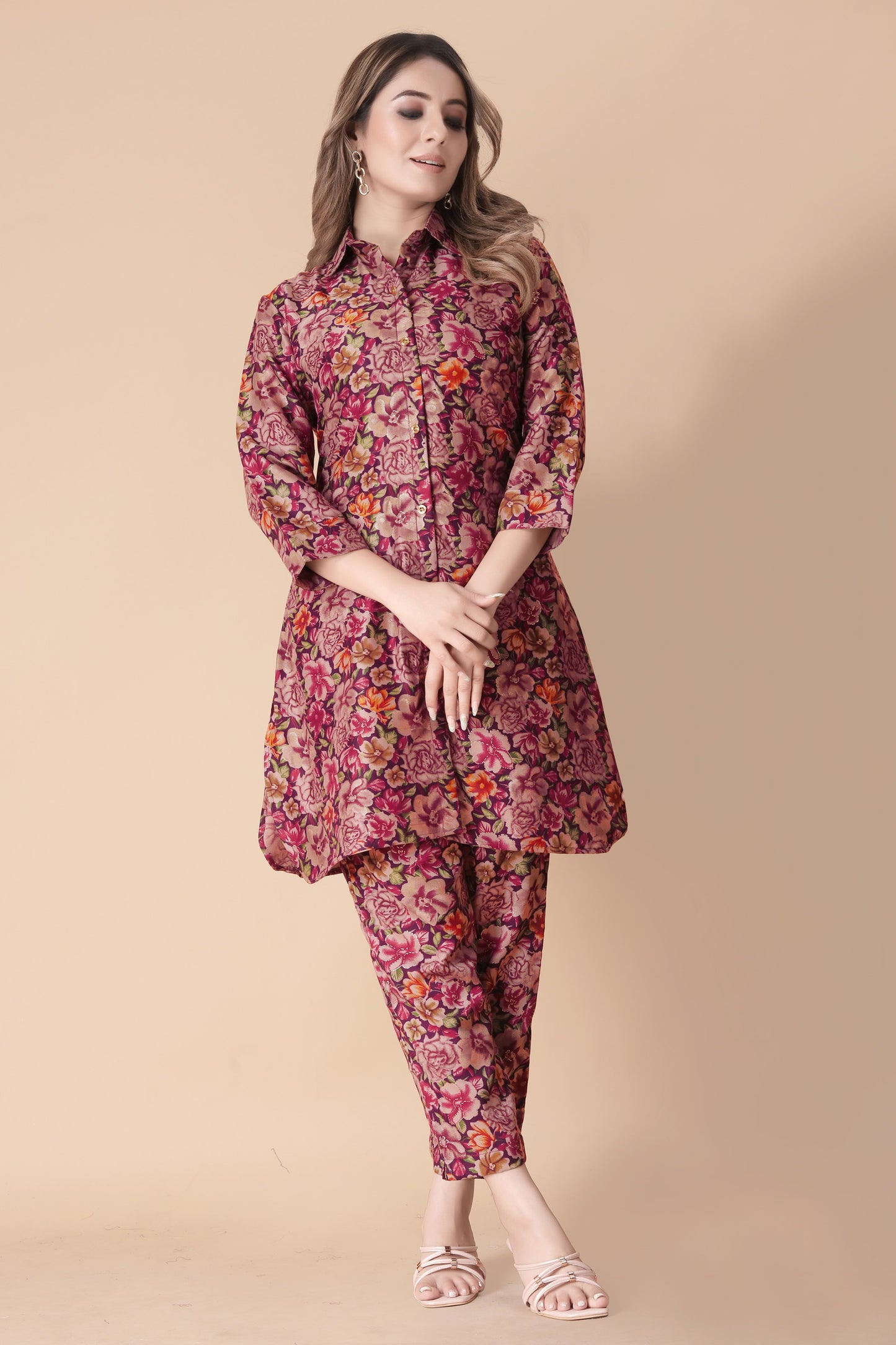 Floral Print Tunic & Pants Co-Ord Set