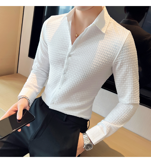 White Checks Structured Premium Shirt