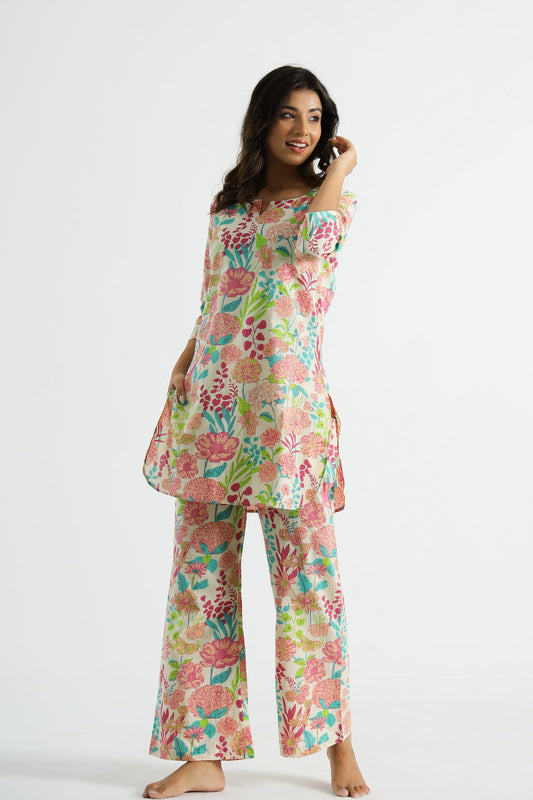 Digital Floral Printed Designer Women Co-ord set