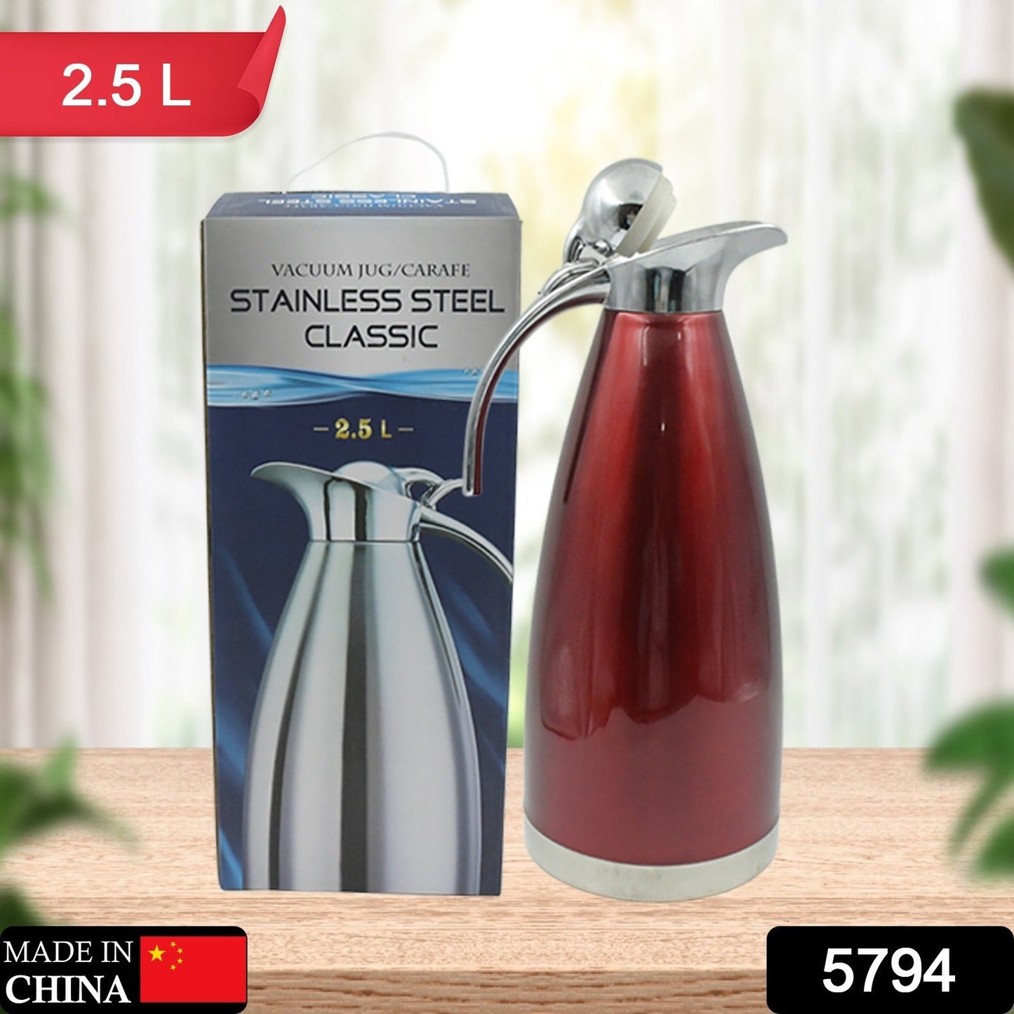 Vacuum Insulated Kettle Jug (Stainless Steel): 2.5L Sizes