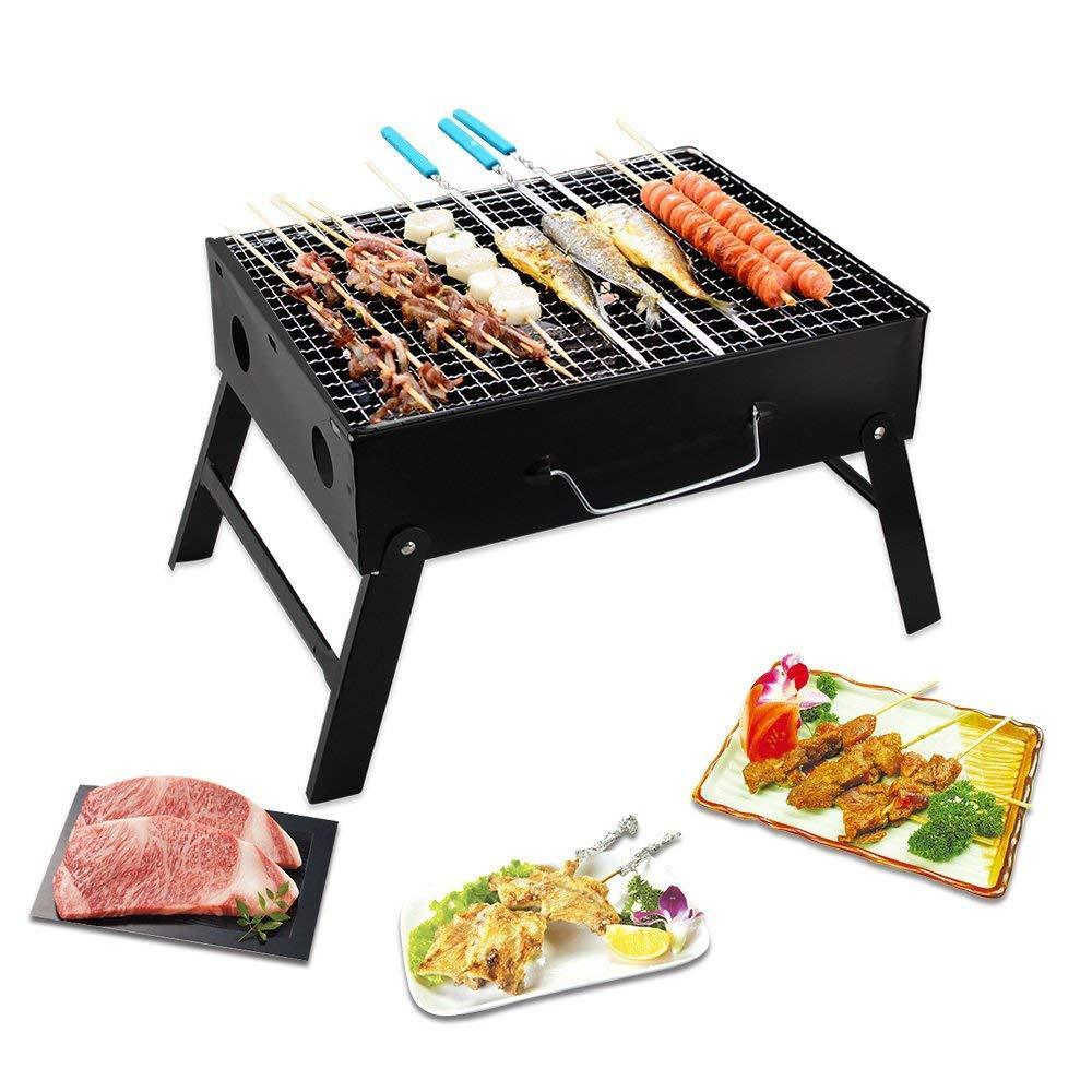 126 Folding Barbeque Charcoal Grill Oven (Black, Carbon Steel) 