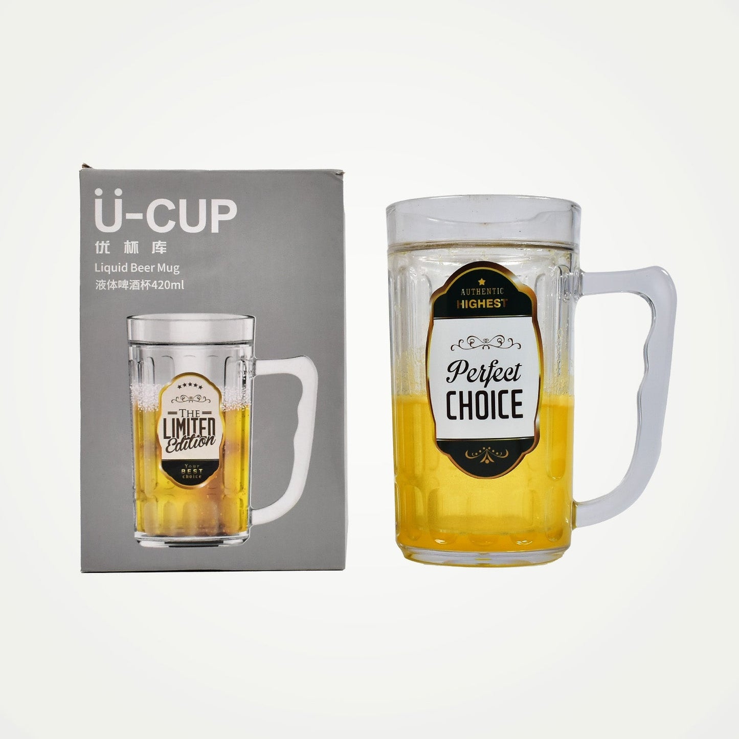 6832 420ml Large Beer Mug with Handle Crystal Clear Lead Free Mug Beer Mug, Beer Glass | Perfect for Home, Bars and parties-1Piece. 