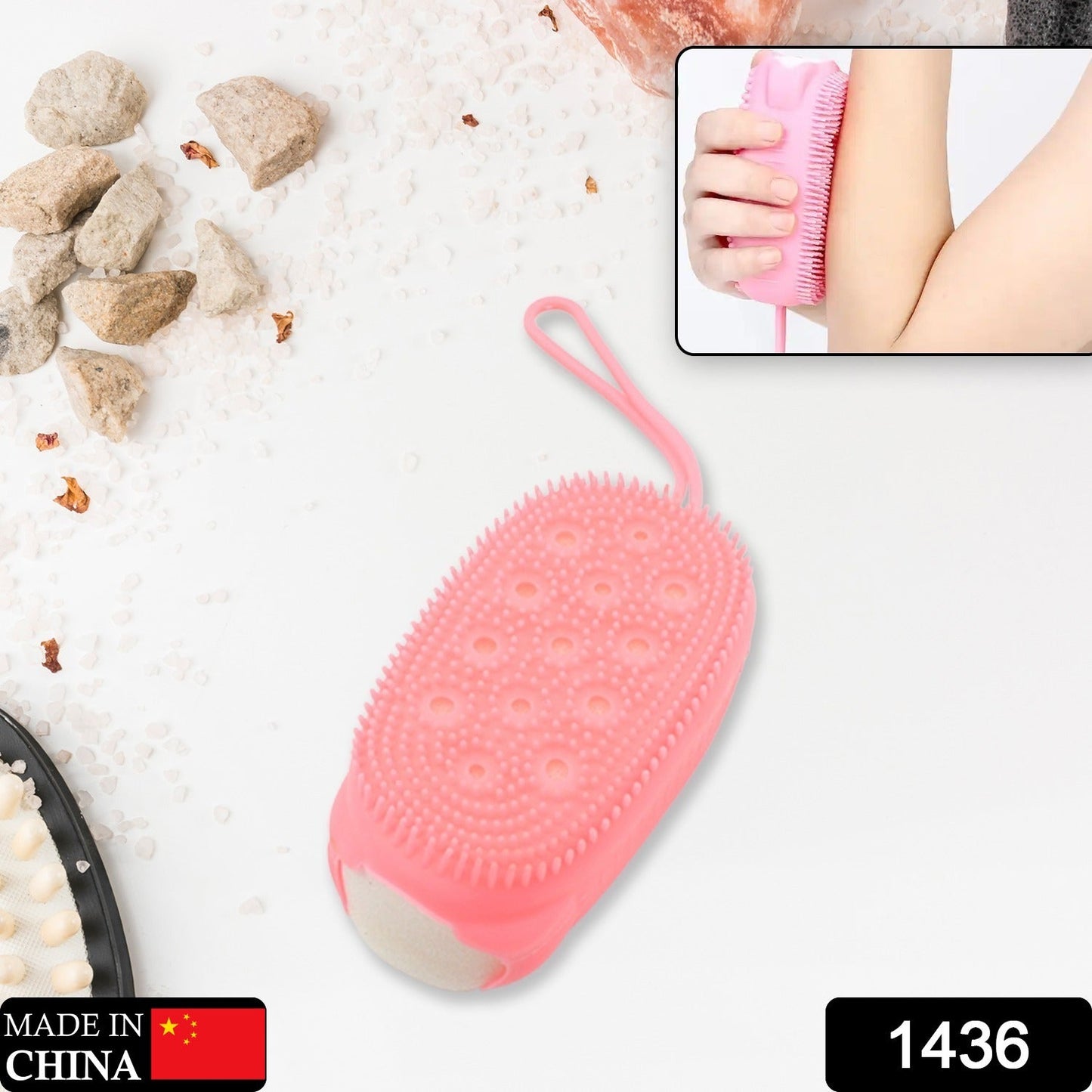 Silicone Super Soft Silicone Bath Brush Double-Sided Body Scrubber Brush for Deep Cleasing Exfoliating, Ultra-Soft Scrubber(1 pc)