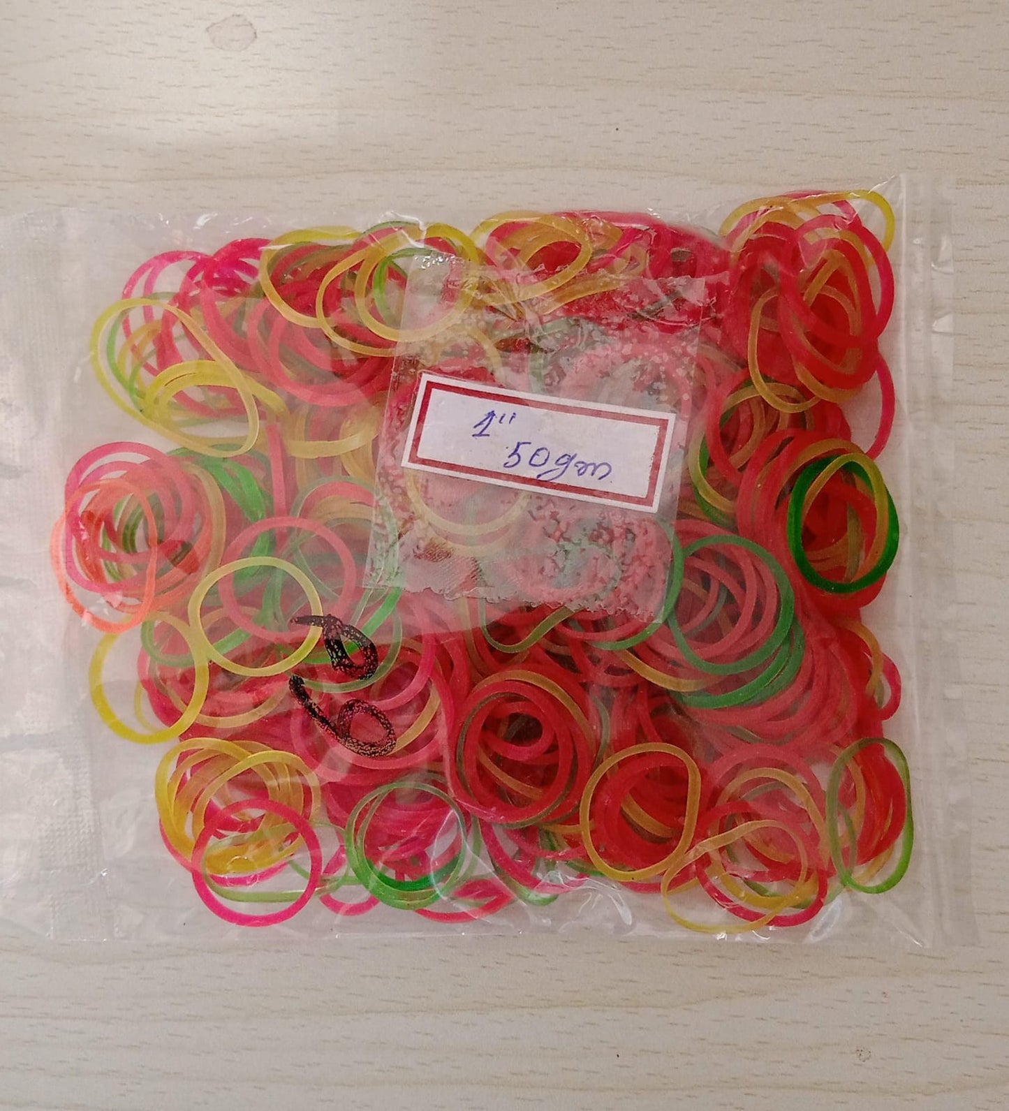 Rubber Band For Office/Home and Kitchen Accessories Item Products, Elastic Rubber Bands, Flexible Reusable Nylon Elastic Unbreakable, For Stationery, School  Multicolor (1 Inch, 50 GM)