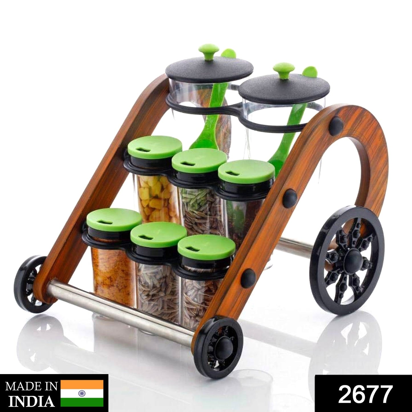 2677 Rajwadi Spice Jar Stand and holder for supporting jars, bottles etc. including all kitchen purposes. 