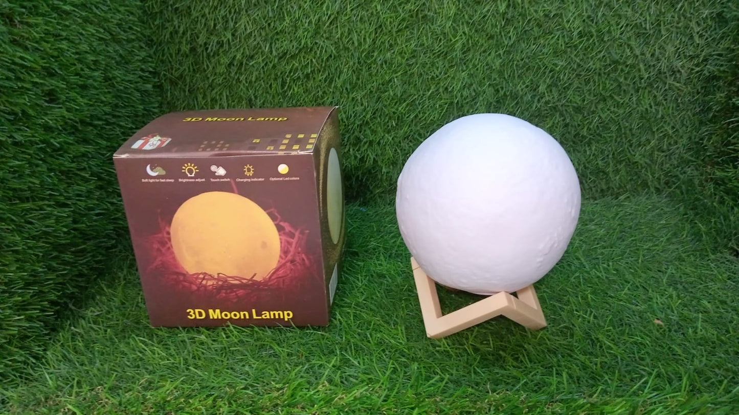 Moon Lamp3D Printing LED Night Light Moon Light with Stand, Warm & Cool, USB Rechargeable for Kid Lover Birthday Day Gift