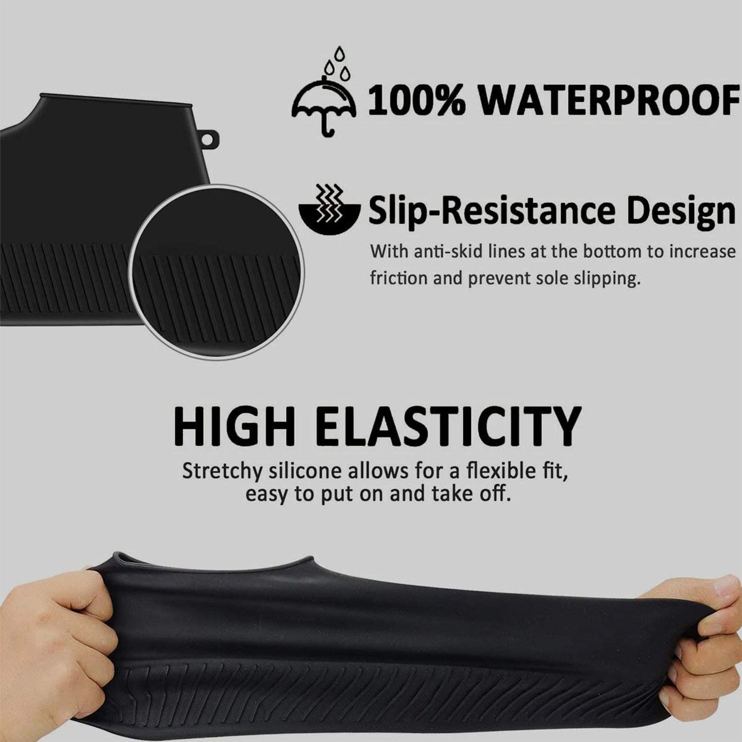 4866A NON-SLIP SILICONE RAIN REUSABLE ANTI SKID WATERPROOF FORDABLE BOOT SHOE COVER ( LARGE ) 