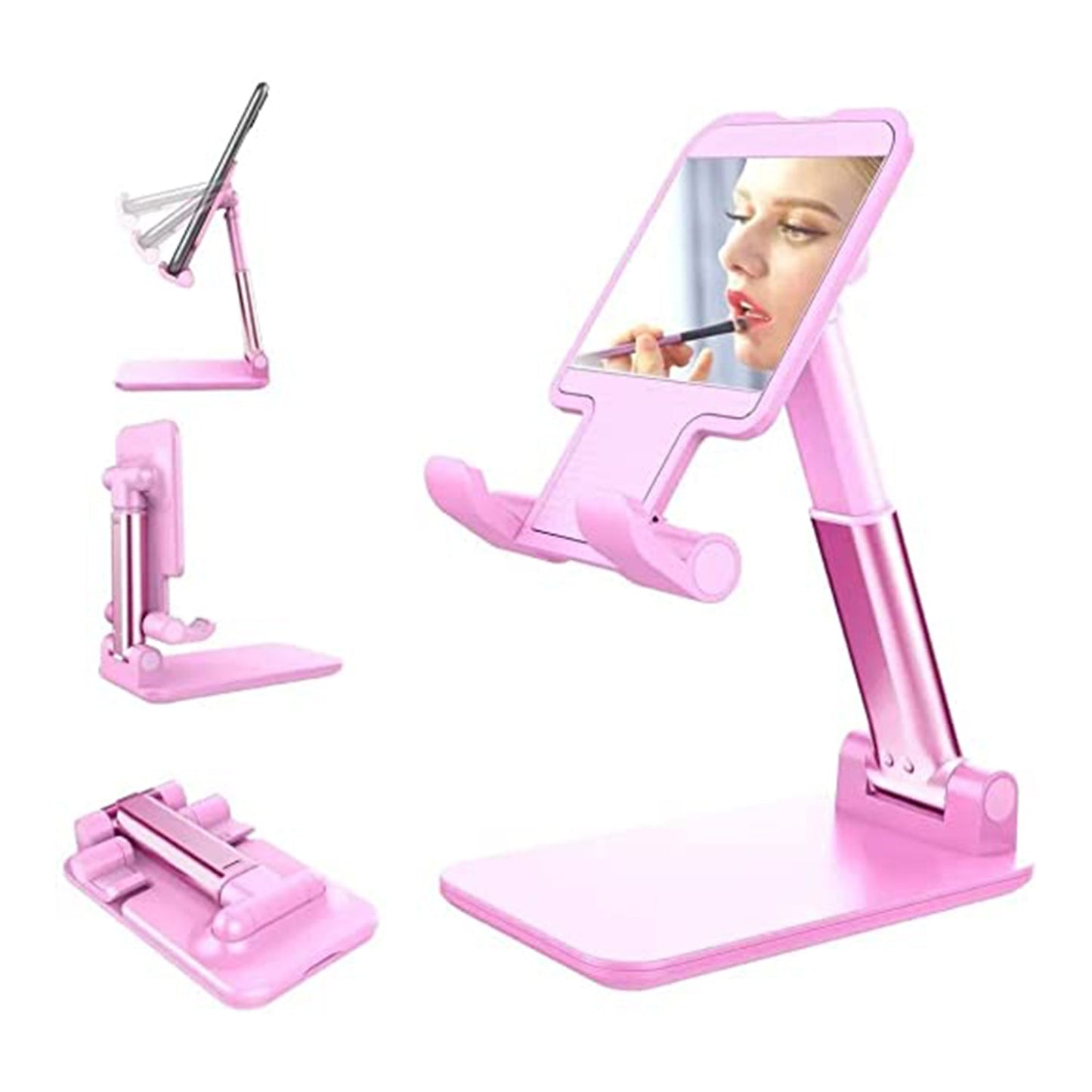 6636 Desktop Cell Phone Stand Phone Holder with mirror Full 3-Way Adjustable Phone Stand for Desk Height + Angles Perfect As Desk Organizers and Accessories. 