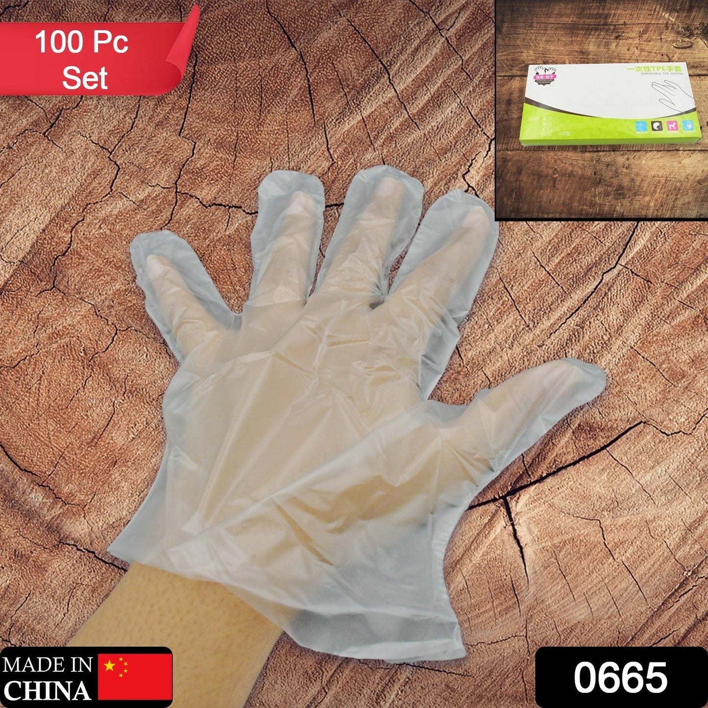 0665 Large Size Plastic Transparent Disposable Clear Plastic Hand Gloves For Home, Kitchen, Hotels, Hospitals, Clinics, Beauty Parlor, Saloons (100 pcs) - Jaatara0665 Large Size Plastic Transparent Disposable Clear Plastic Hand Gloves For Home, Kitchen, Hotels, Hospitals, Clinics, Beauty Parlor, Saloons (100 pcs)JaataraJaataraJaatara