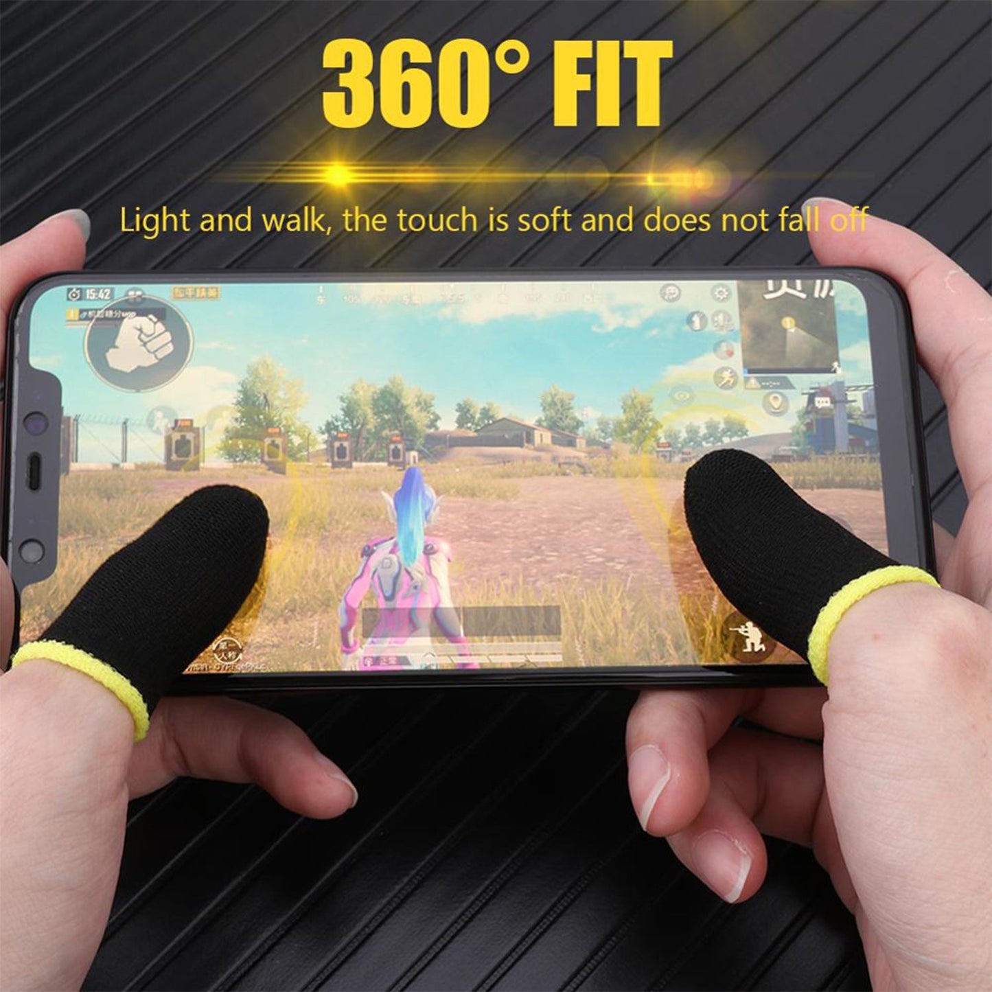 7391 Thumb & Finger Sleeve for Mobile Game, Pubg,Cod,Freefire (1Pair only) 