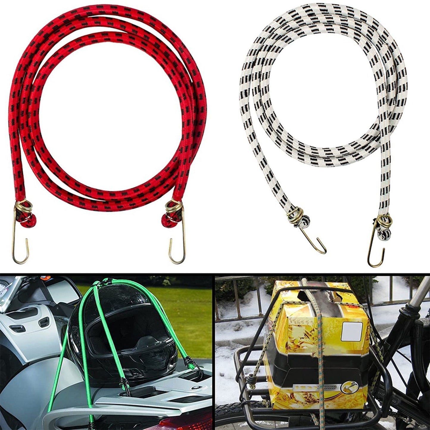 9067 High Strength Elastic Bungee, Shock Cord Cables, Luggage Tying Rope with Hooks 