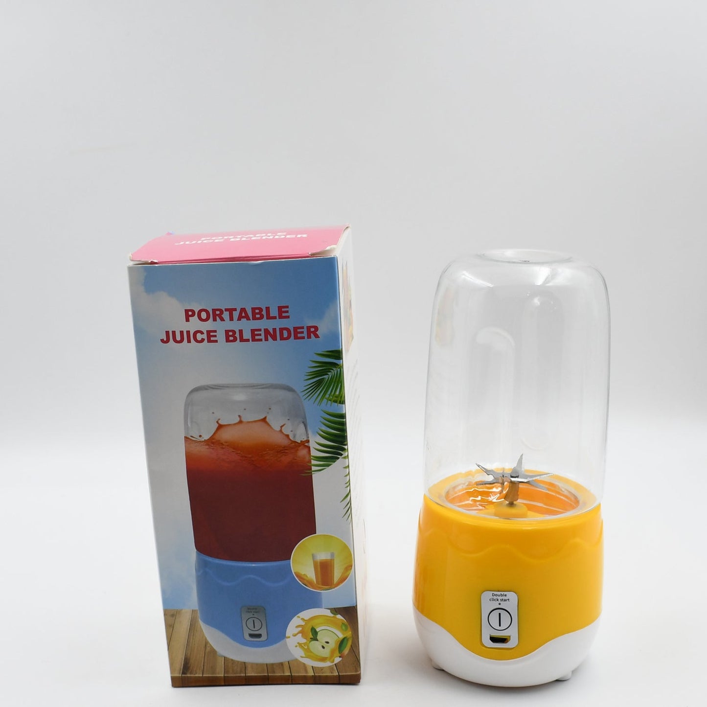 Portable Electric USB Juice Maker 6 blade Blender Grinder Mixer Personal Size, USB Rechargeable Mini Juicer for Smoothies and Shakes with Juicer Cup - 400ml