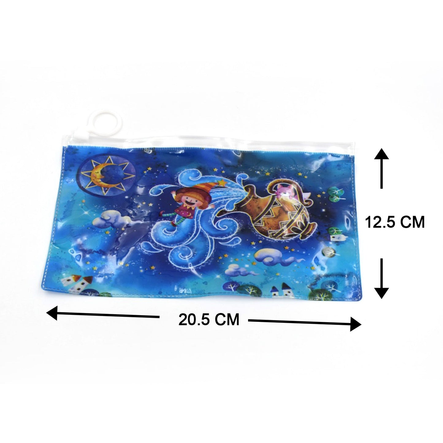 4843 20 Pc Blue Printed Pouch For Carrying Stationary Stuffs And All By The Students. 