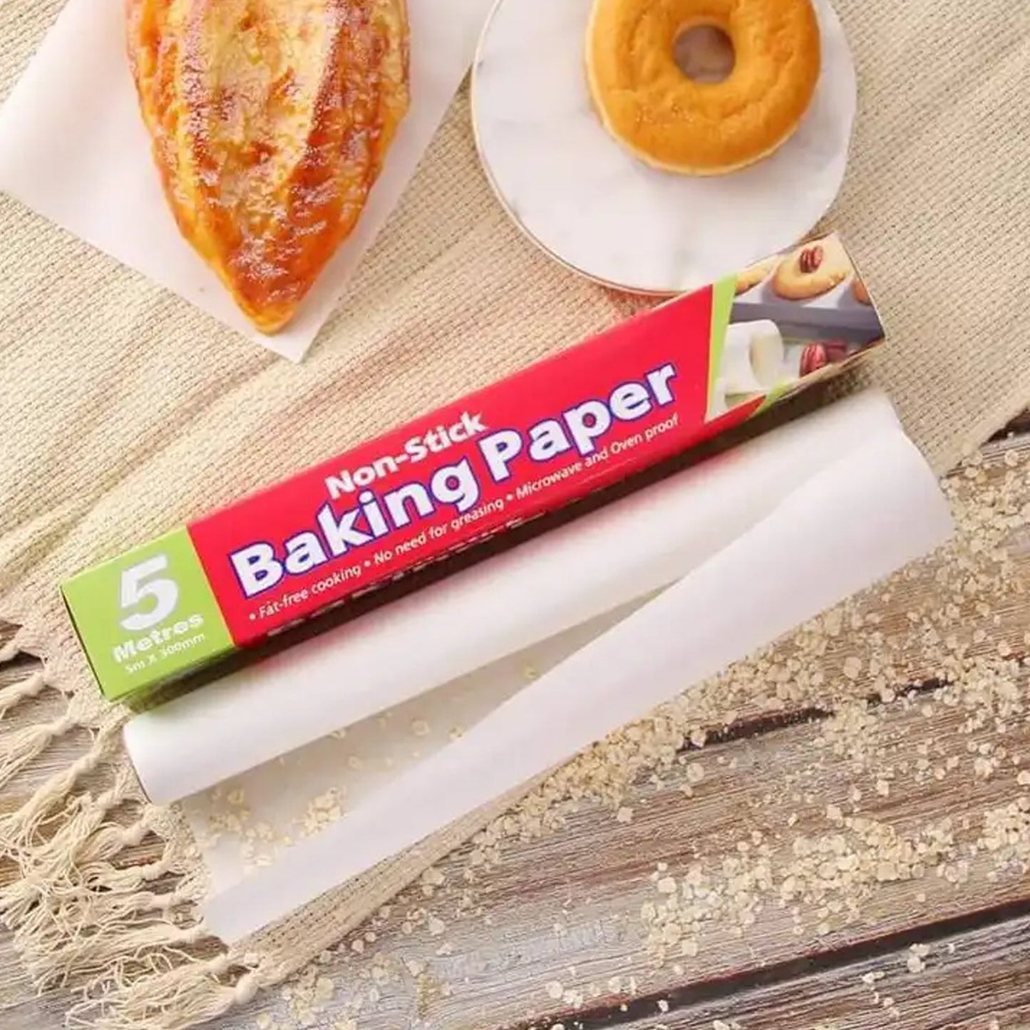 Non-Stick Parchment Paper: Easy Cleanup for Baking, Grilling & More (Microwave & Oven Safe / 5 MTR)