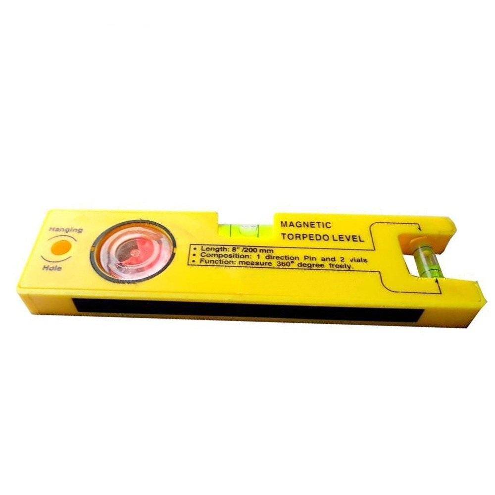 8-inch Magnetic Torpedo Level with 1 Direction Pin, 2 Vials and 360 Degree View