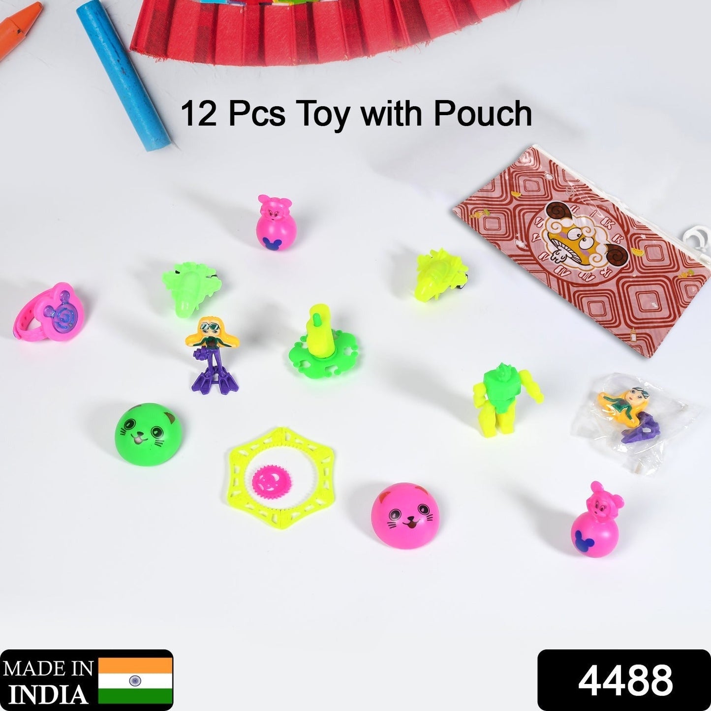 12pc Mix All New Toy And Plastic Pouch Mix All Types Playing Toy For Kids