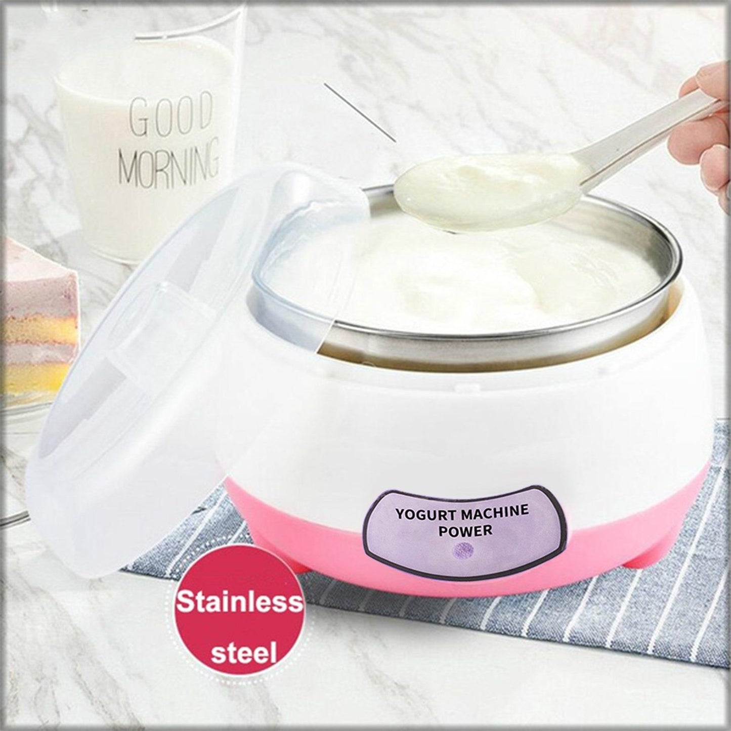 Yogurt Maker Machine, Stainless Steel Inner Container Electric Yogurt Maker