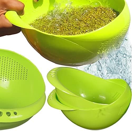 Virgin Rice Bowl Durable Plastic Strainer, Water Strainer | Vegetable & Fruits Washing Bowl