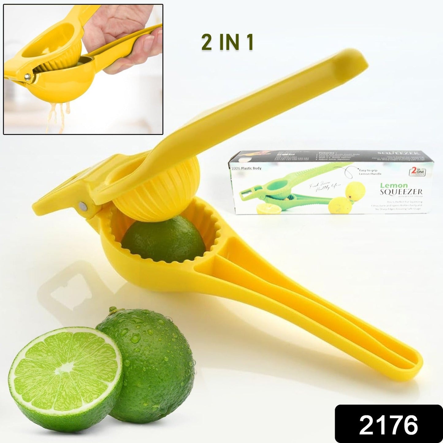 Kitchen 2 in 1 Unbreakable Lemon Squeezer and Bottle Opener (1 Pc)