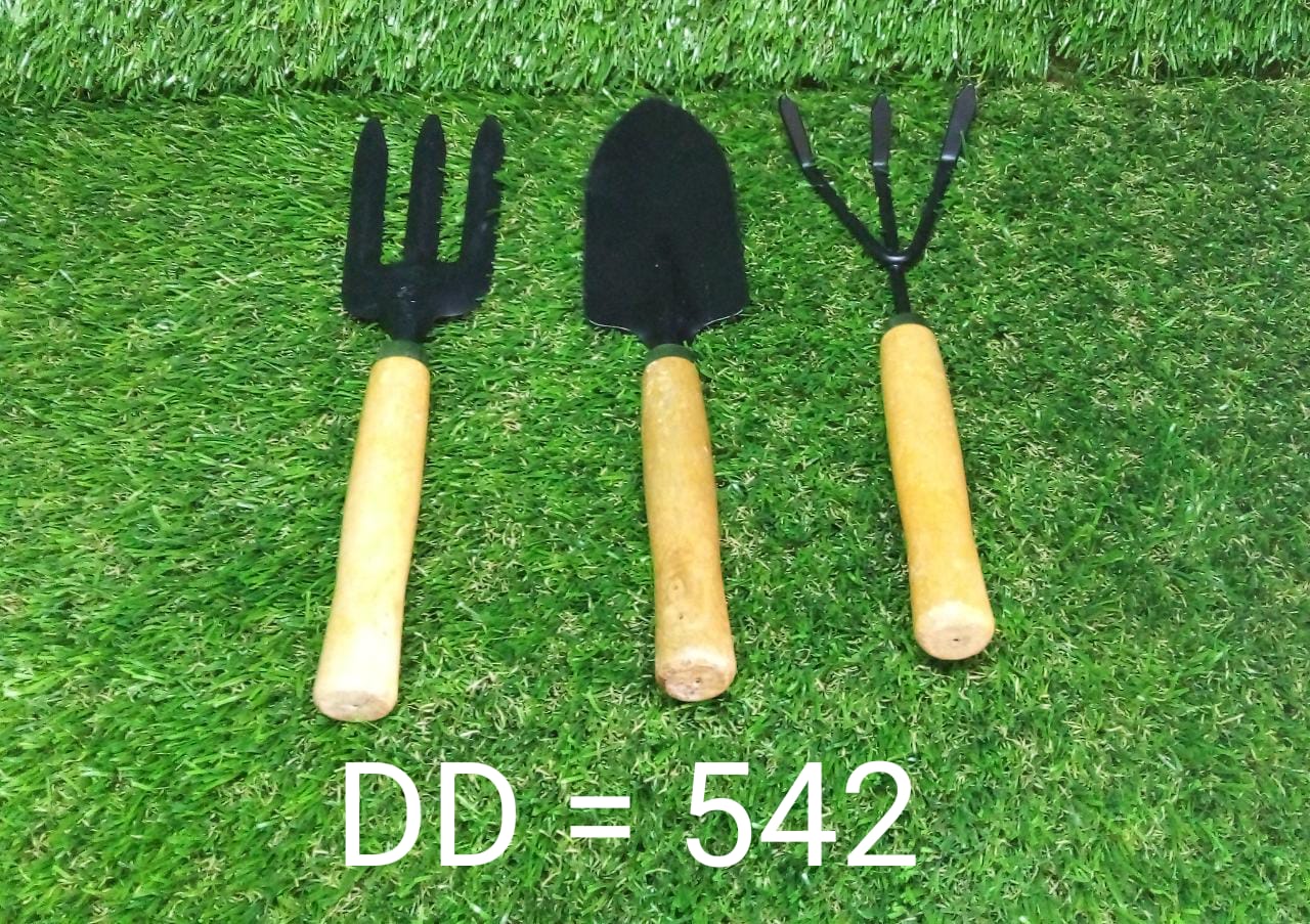 542 Gardening Tools - Hand Cultivator, Small Trowel, Garden Fork (Set of 3) 