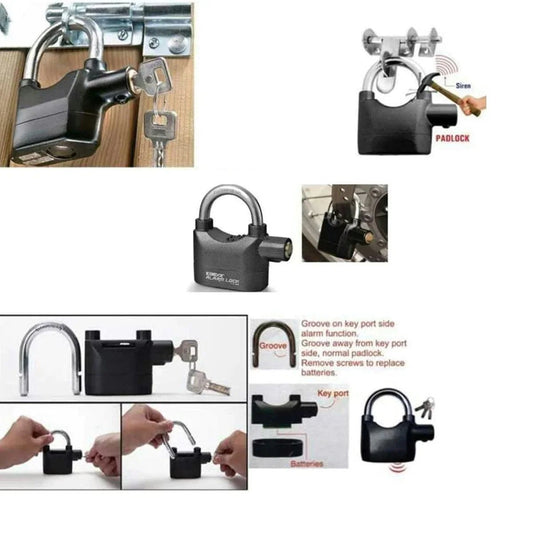 0185a Security Alarm Lock System | Waterproof Black Anti - theft Siren 110dba alarm anti Padlock FoR Bike | Door Window | Battery padlock - Jaatara0185a Security Alarm Lock System | Waterproof Black Anti - theft Siren 110dba alarm anti Padlock FoR Bike | Door Window | Battery padlockJaataraJaataraJaatara