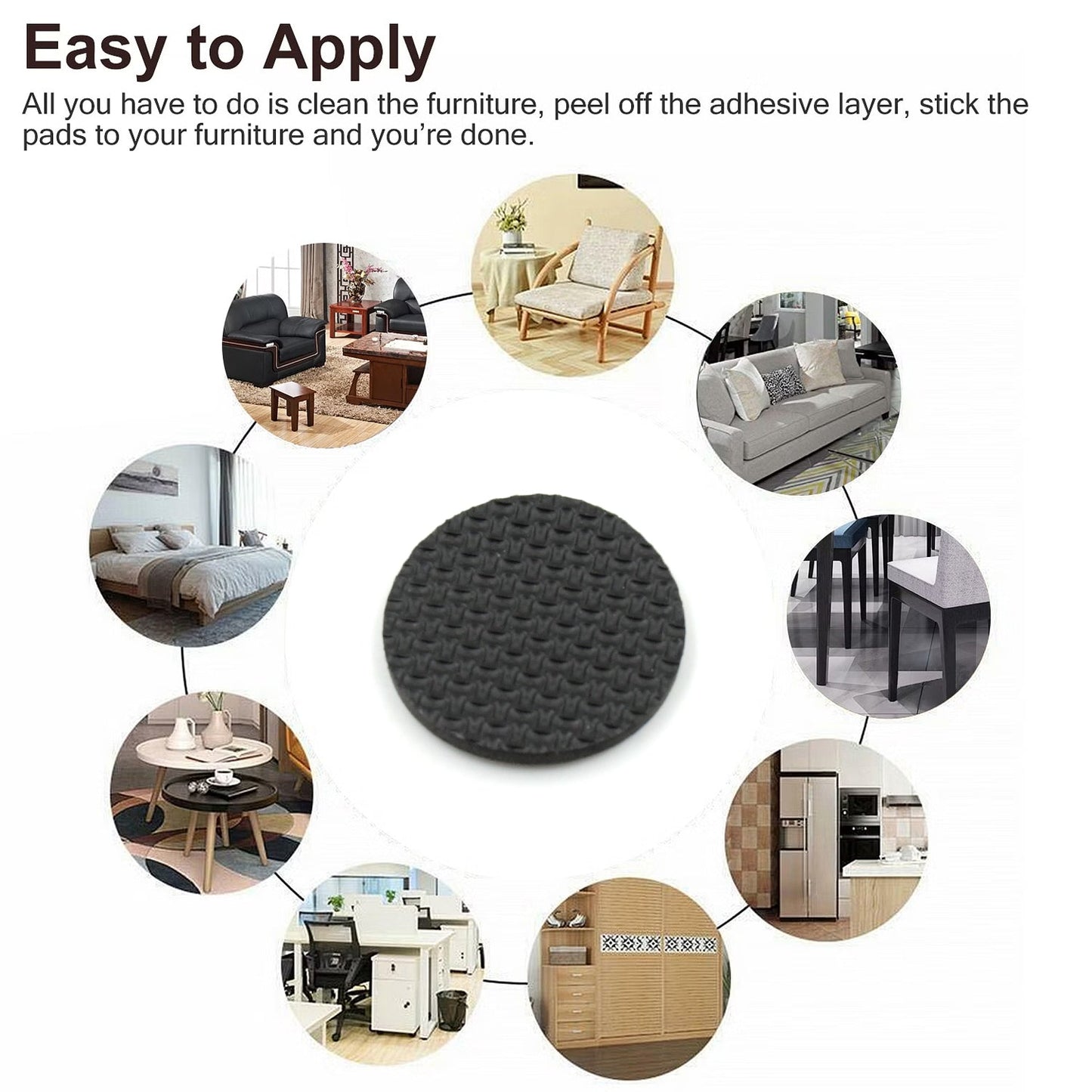 Square, Round Felt Pads Non Skid Floor Protector Furniture Sofa Furniture Chair Balance Pad Noise Insulation Pad  (Not adhesive / 8 Pcs Set)